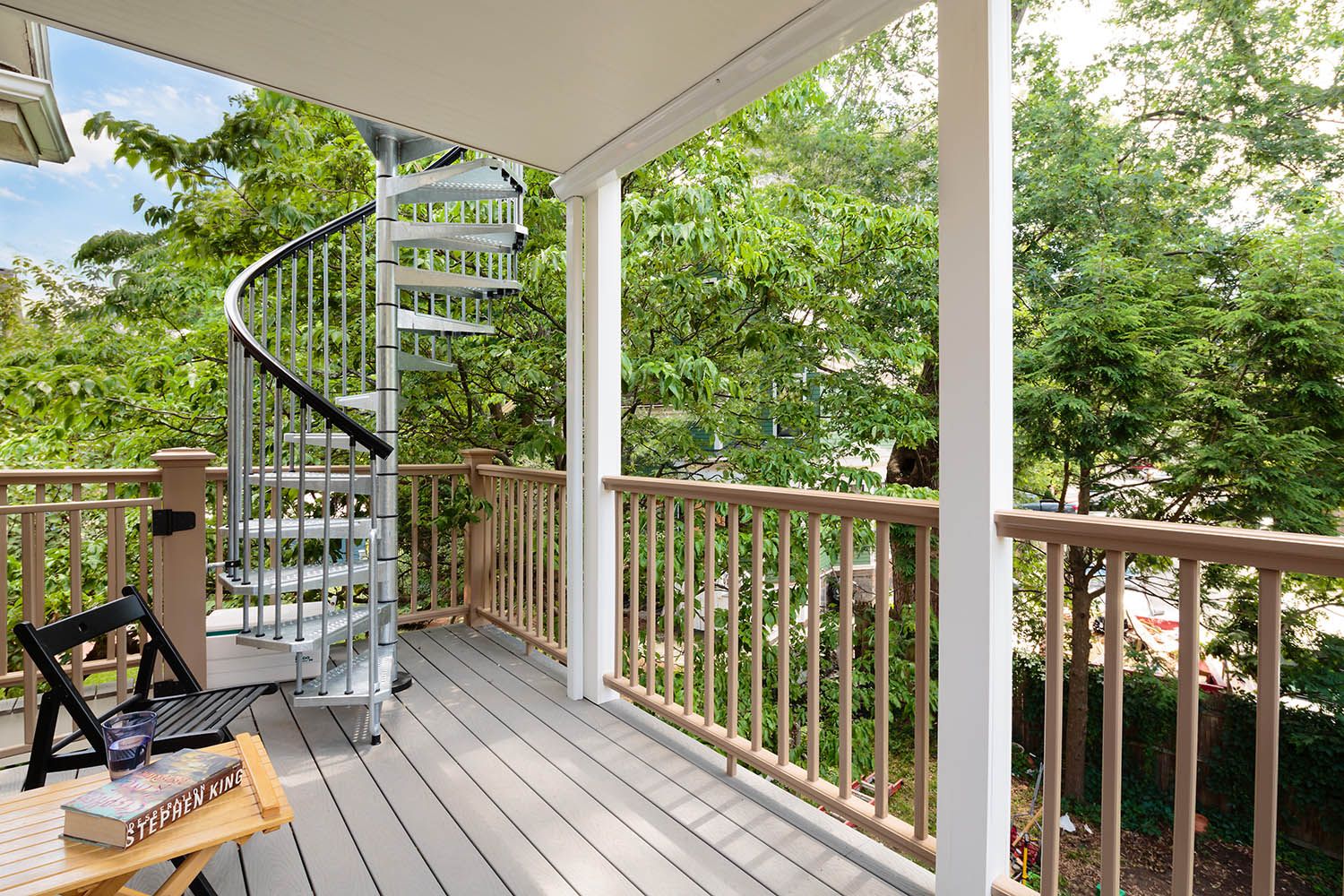 Exterior architectural image taken for Boston general contractor showing new lower level deck build out
