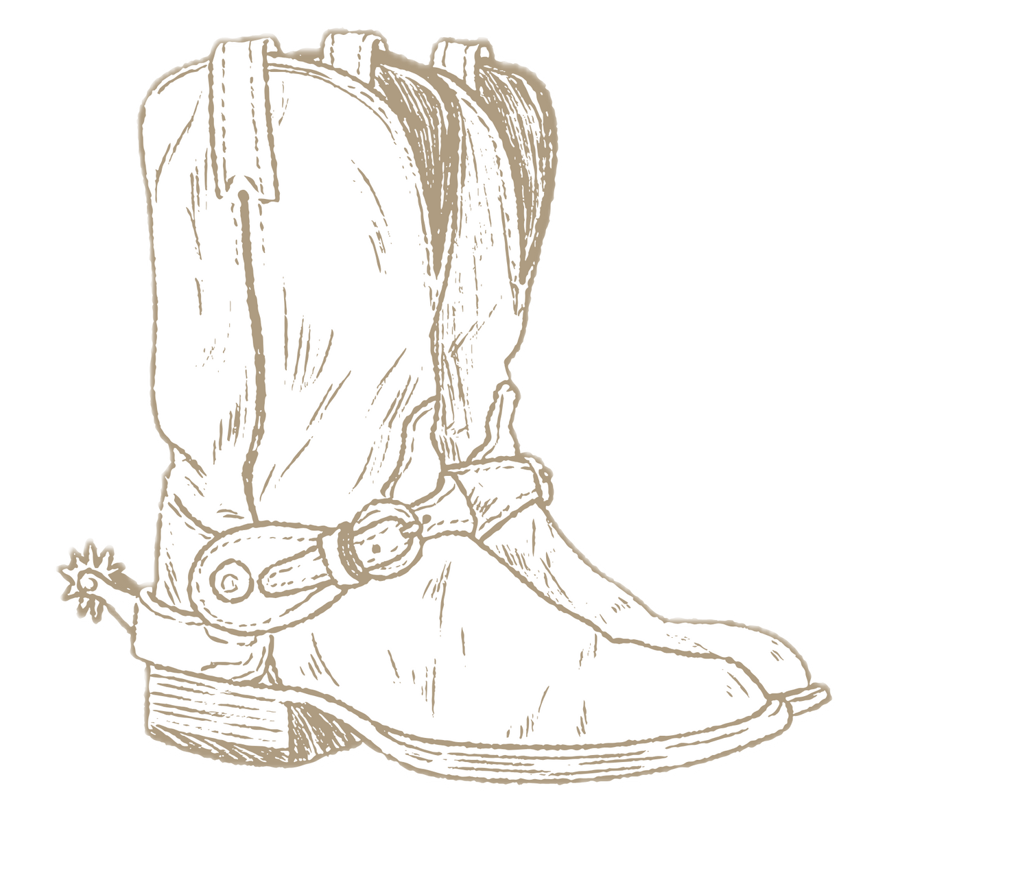 Line drawing of western cowboy boots in a repeating pattern.