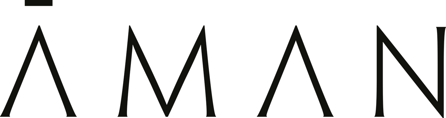 Simple black text spelling out 'AMAN' in minimalist lettering on a black gradient background.