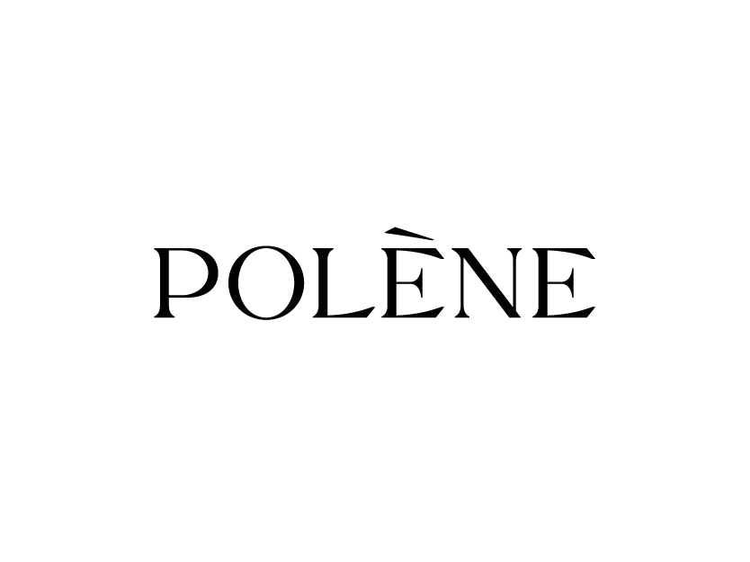 Polène Paris luxury fashion brand logo displayed in elegant black serif typography on white background.