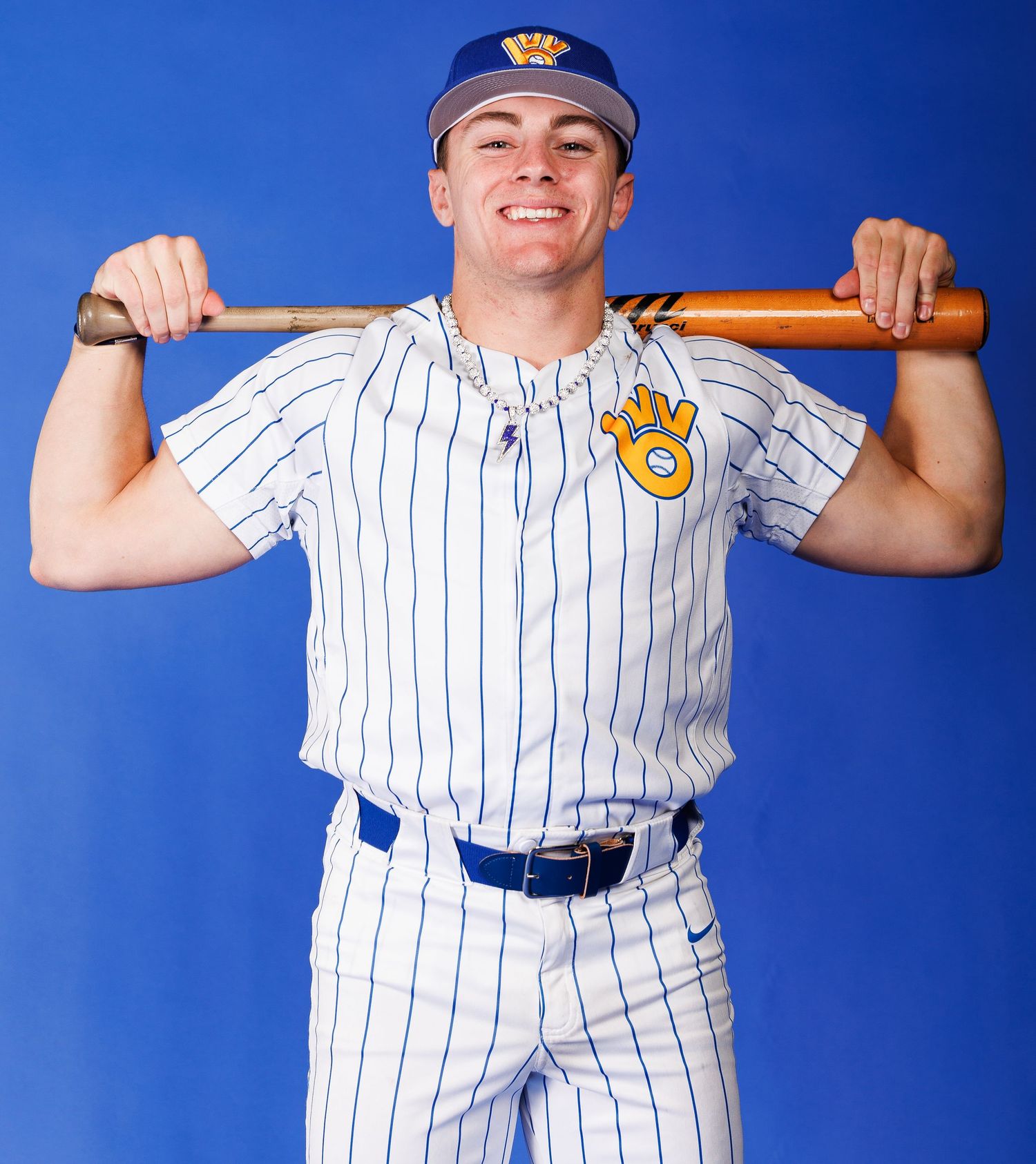 Slade Caldwell Poses for his media day photo for his senior year at Valley View, baseball photo