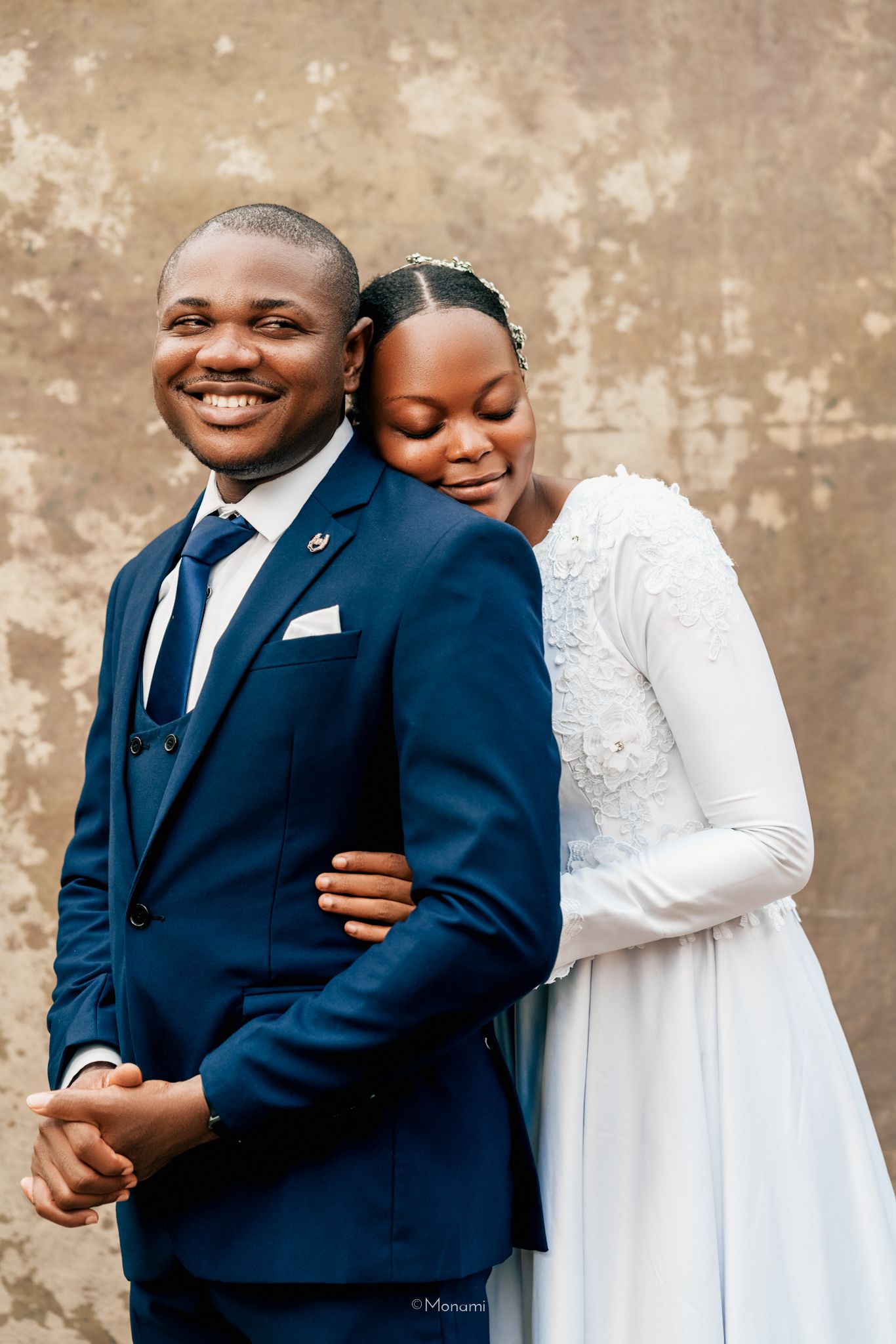 An editorial wedding image of a couple captured by Monami Photography