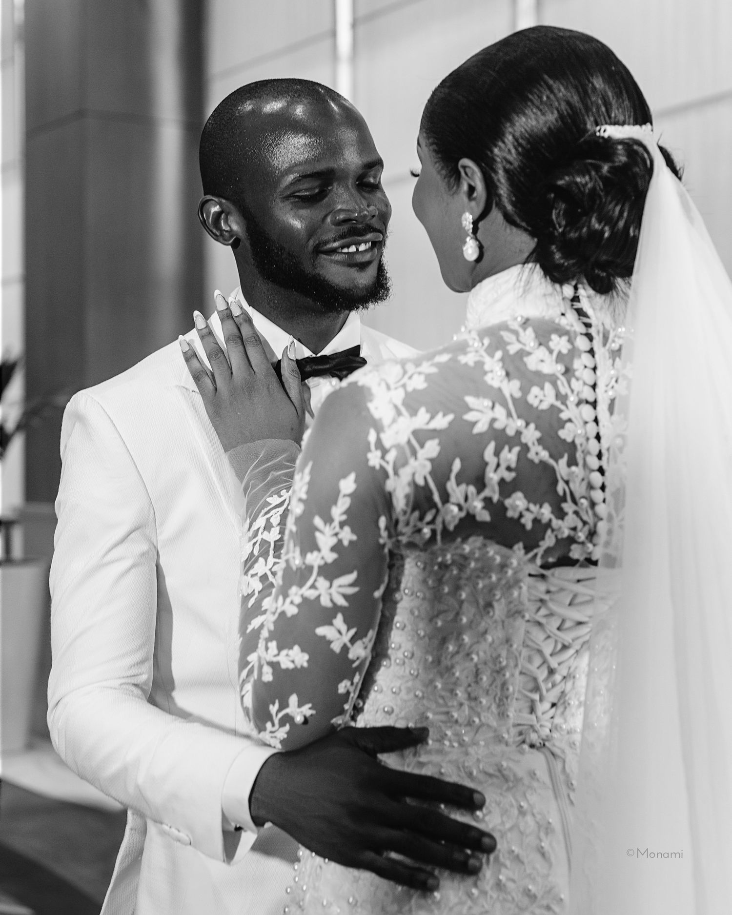 An editorial wedding image of a couple captured by Monami Photography