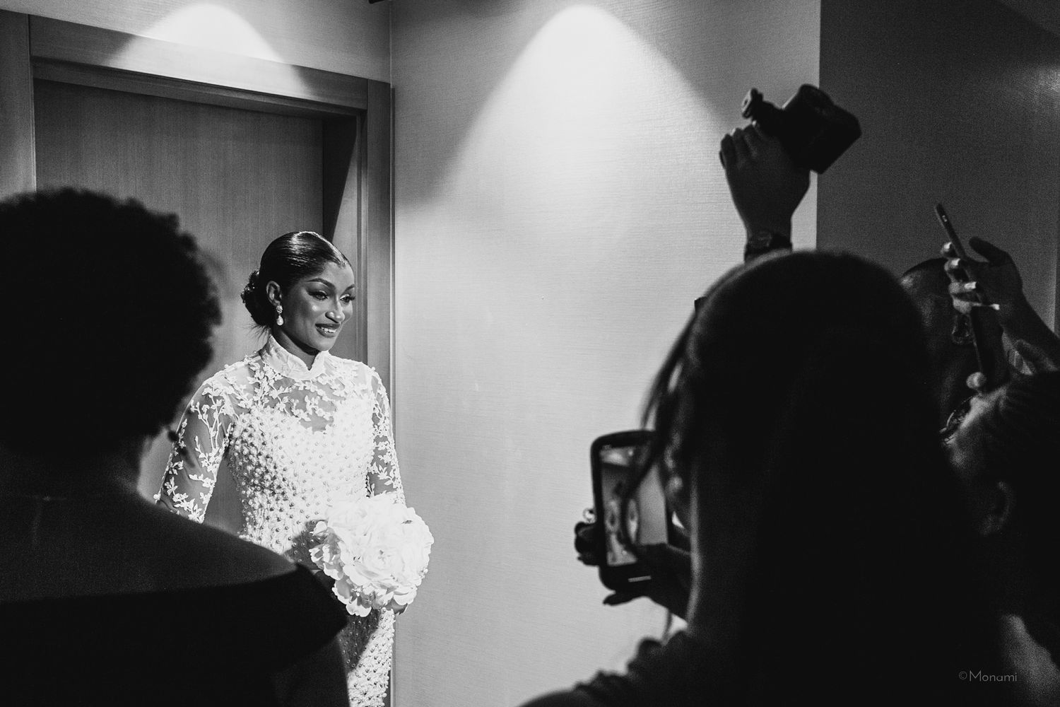 An editorial wedding image of a beautiful bride captured by Monami Photography