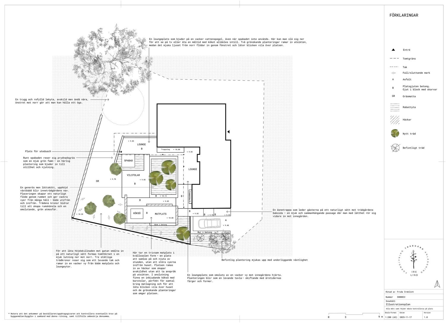 Illustrationsplan Trädgårdsarkitekt