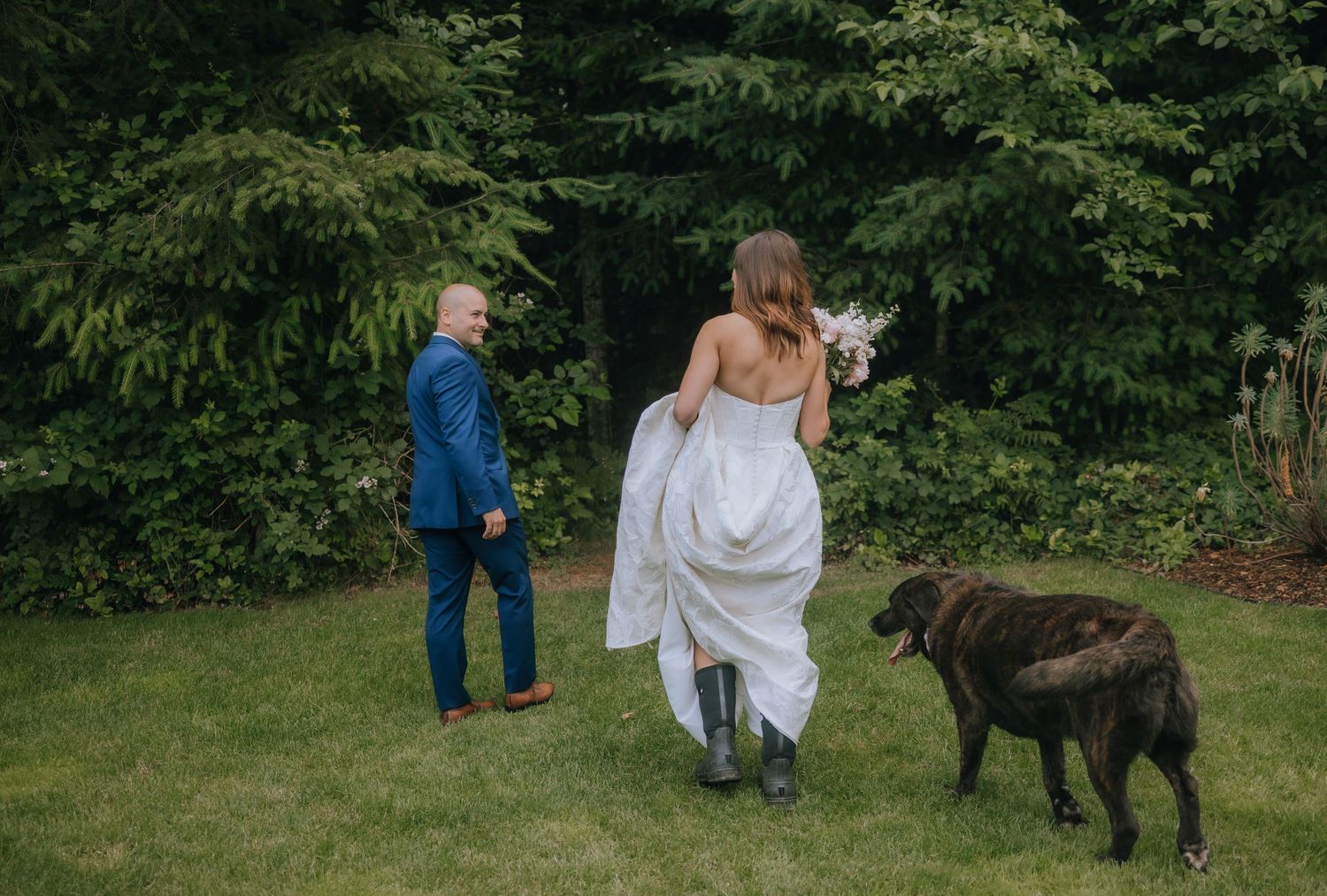 backyard forest wedding