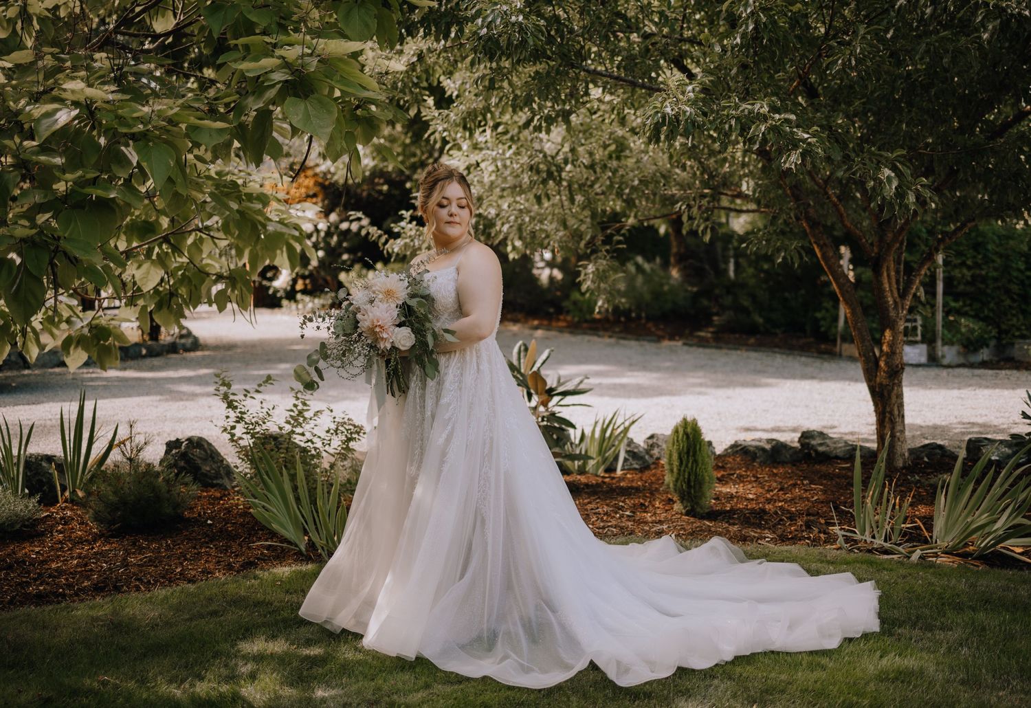 bride in private gardens