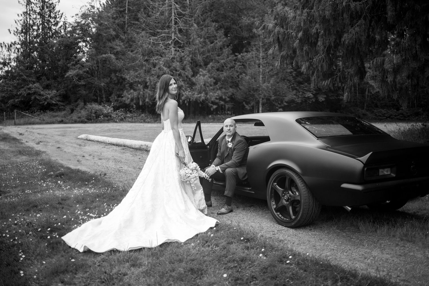 collector car at Nanaimo wedding