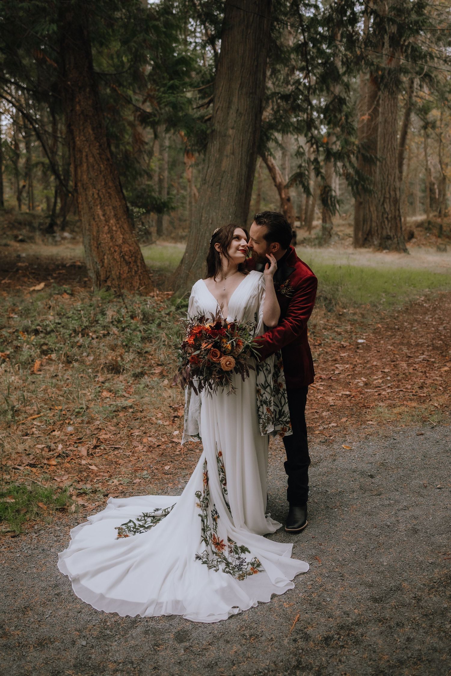moody wedding day portraits on vancouver island British Columbia canada