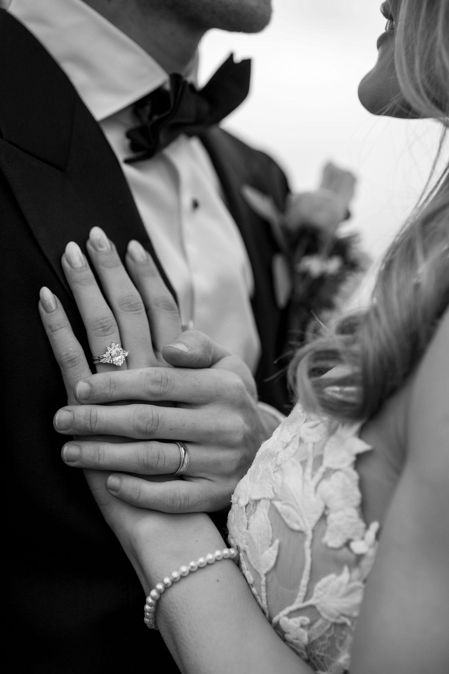 bride and groom ring details