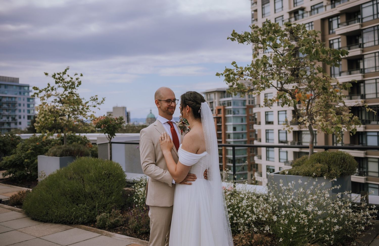 rooftop wedding photo