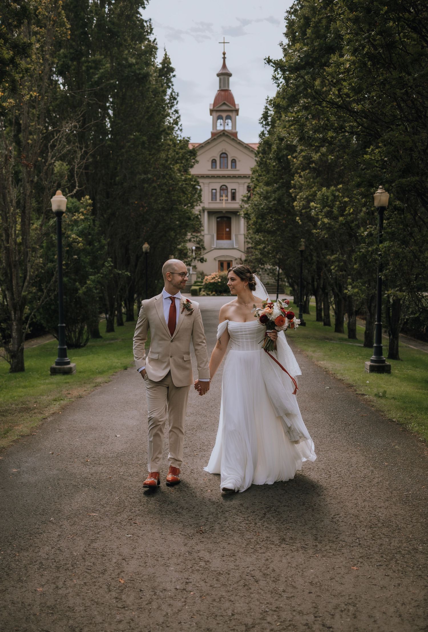 bride and groom at st. Anns academy downtown victoria