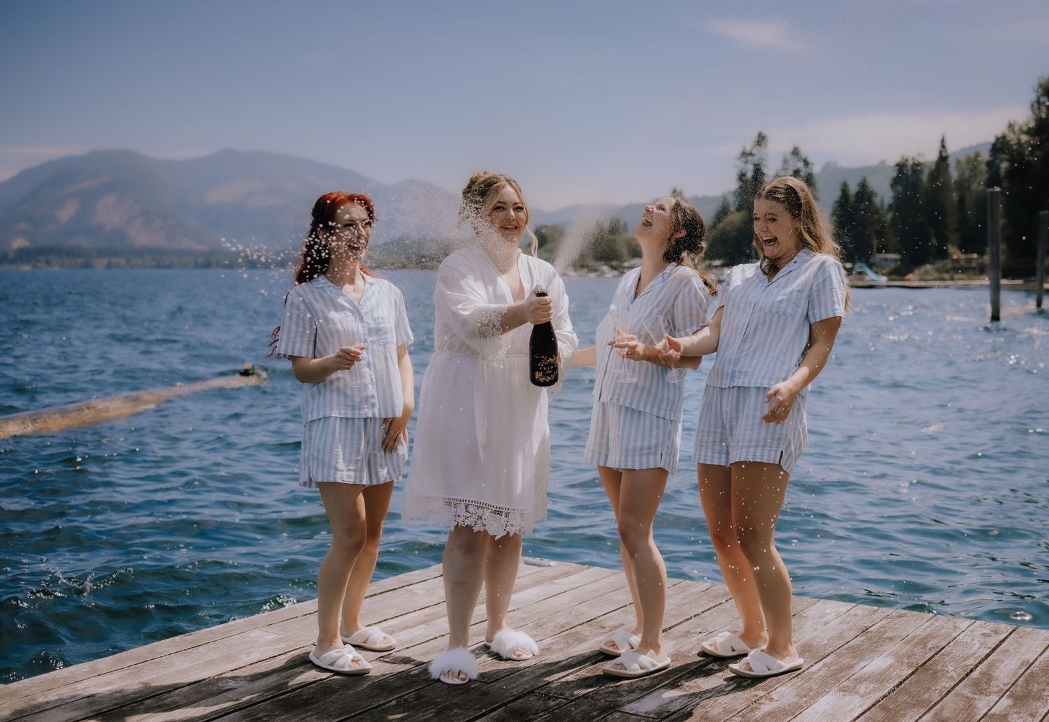 wedding party celebrating in Cowichan valley