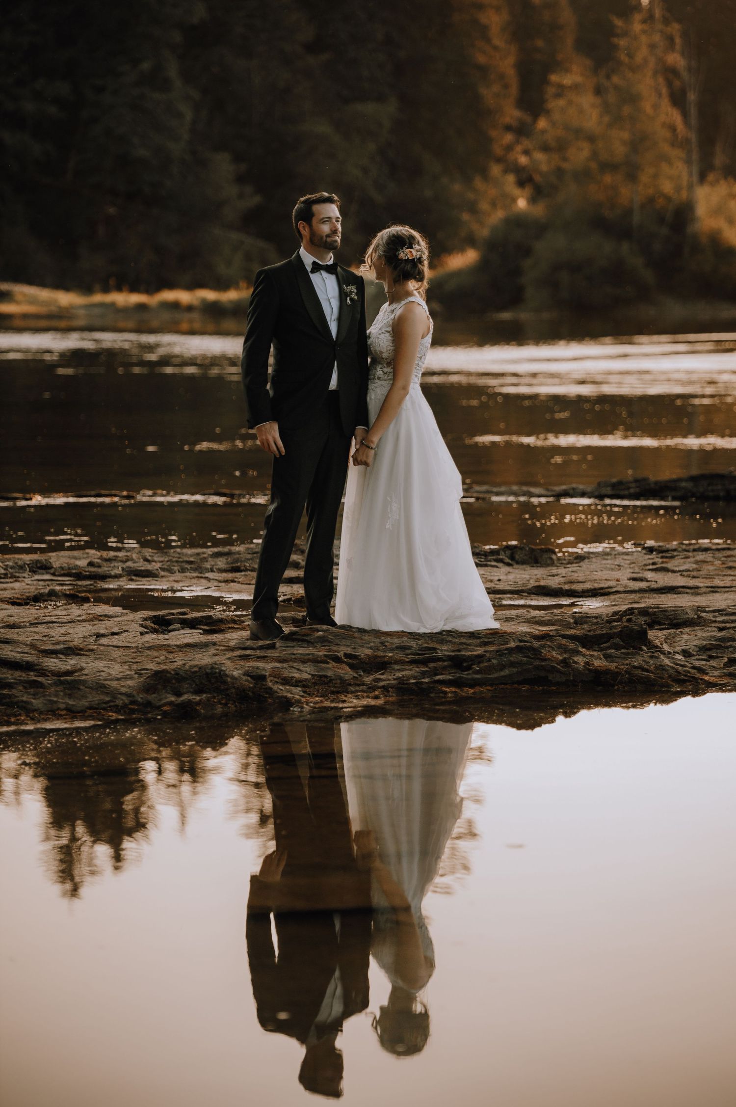 sunset wedding photo