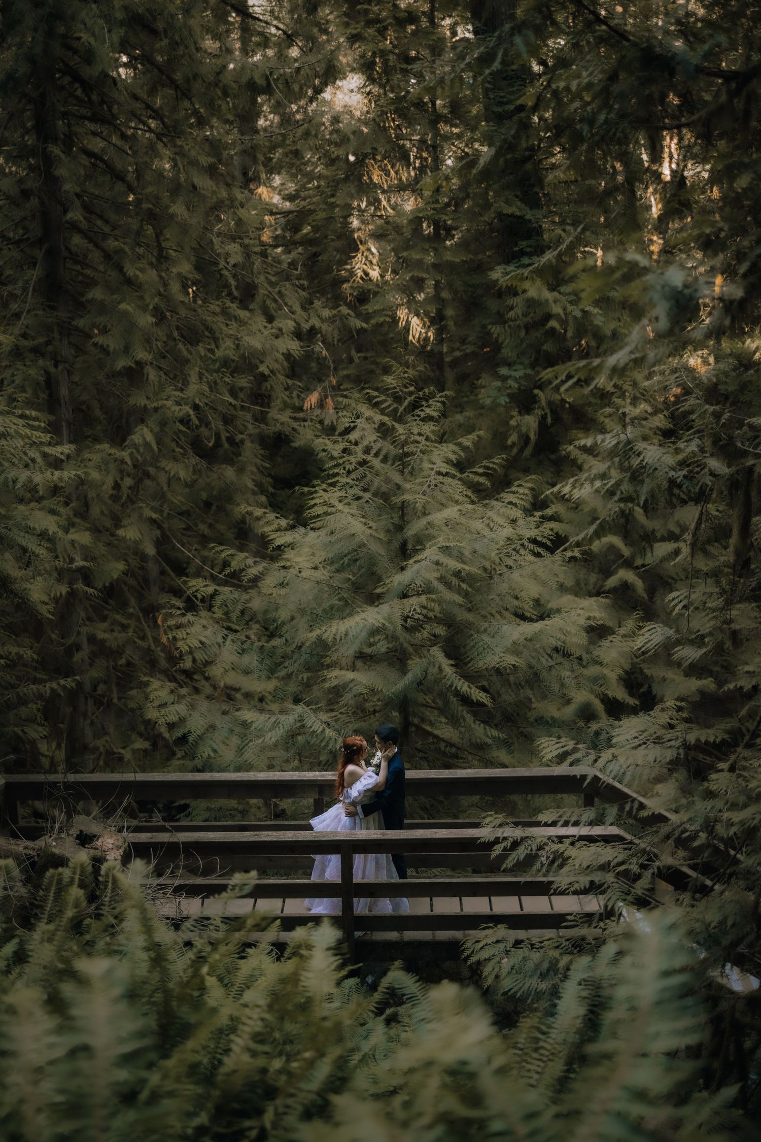 Chemainus wedding, intimate elopement, nanaimo photography, Vancouver Island photographer, waterfall, bride, groom, forest wedding, spring