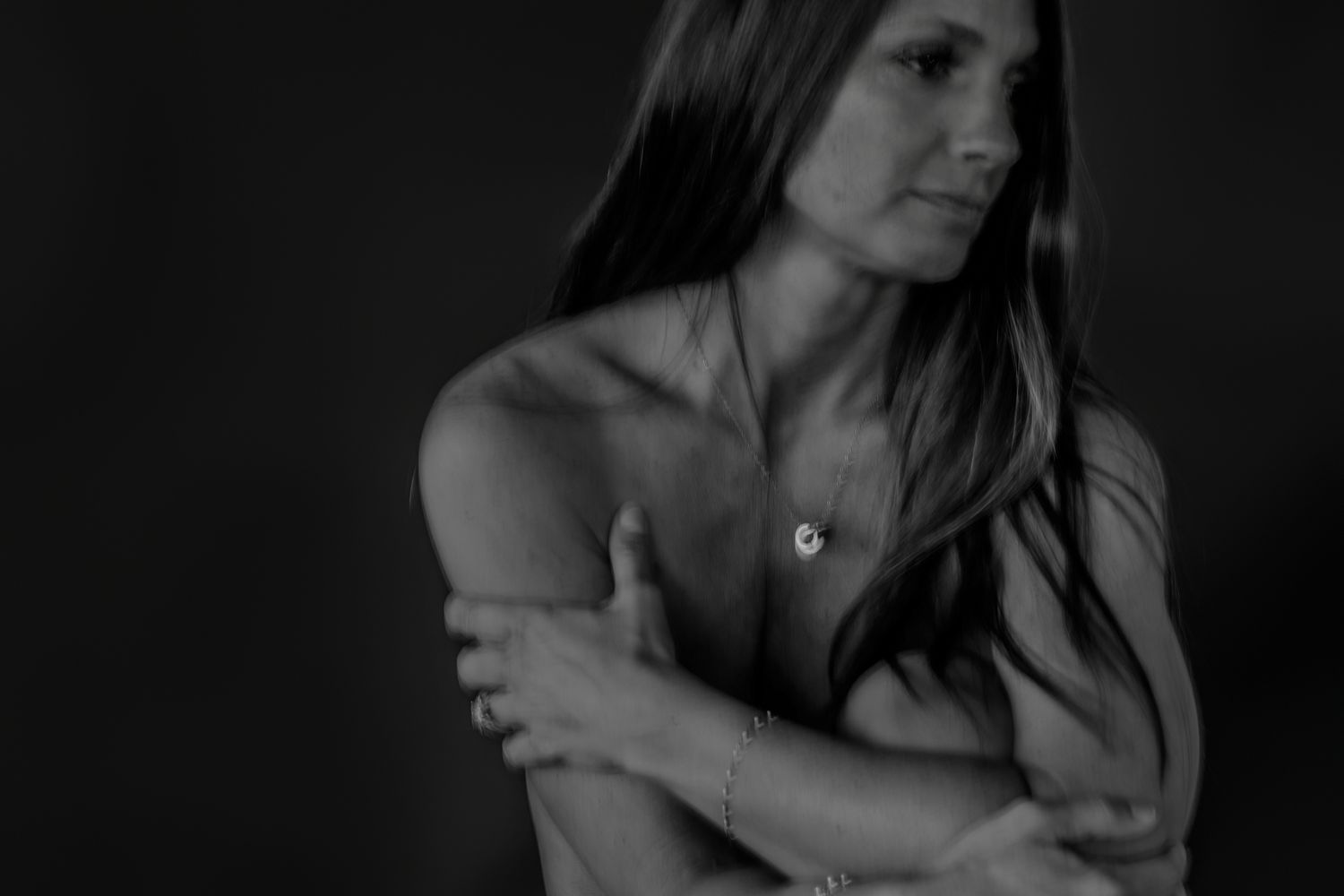 Artistic black and white photography series with emotional candid moments.