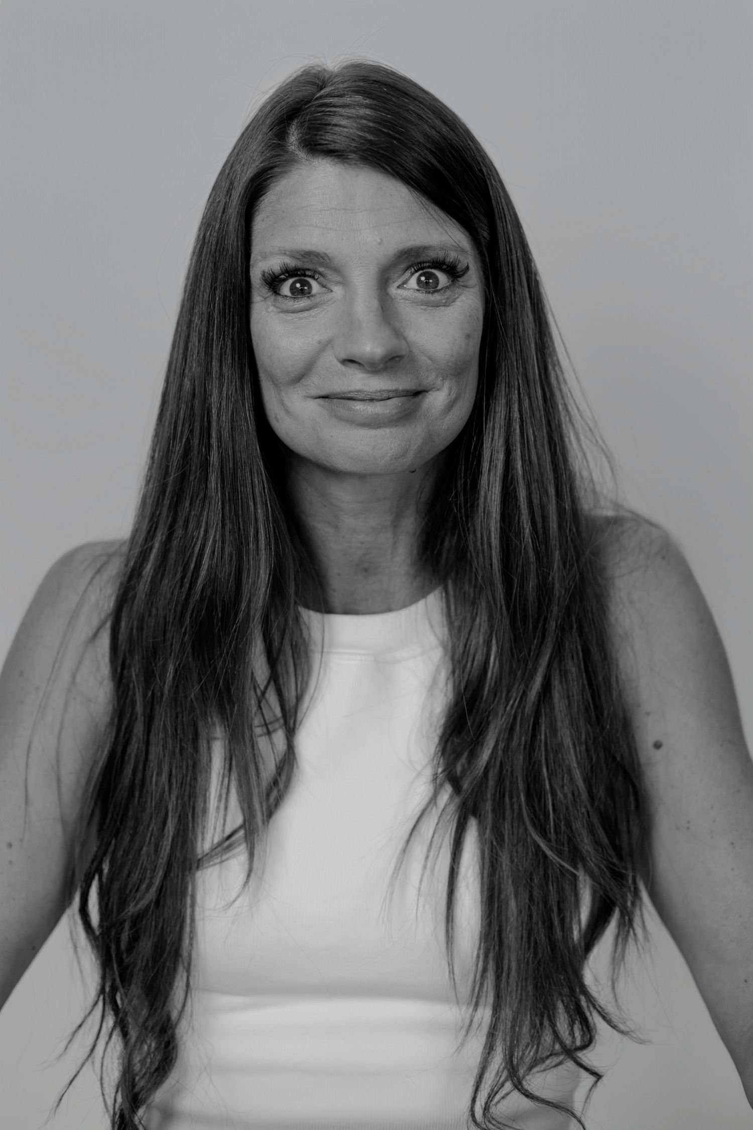 Series of black and white portraits showing different facial expressions and moods.