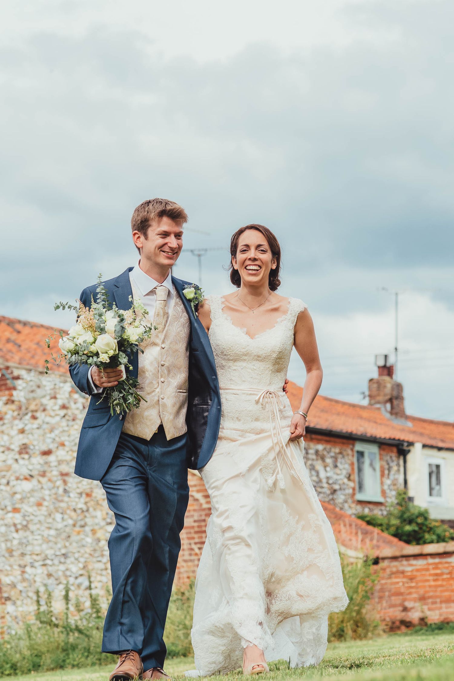 natural documentary wedding photo of bride and groom in London