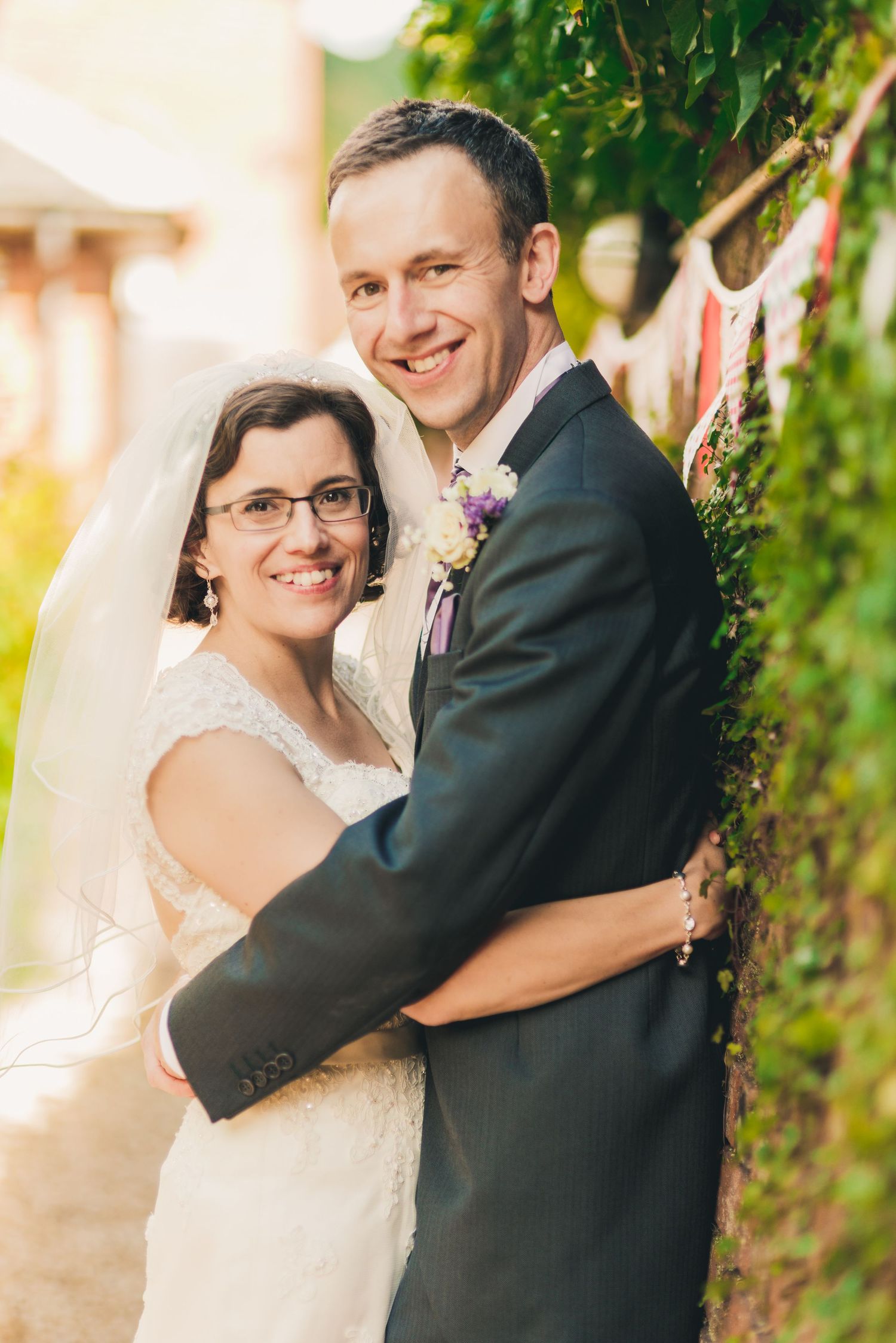 natural documentary wedding photo of bride and groom in London
