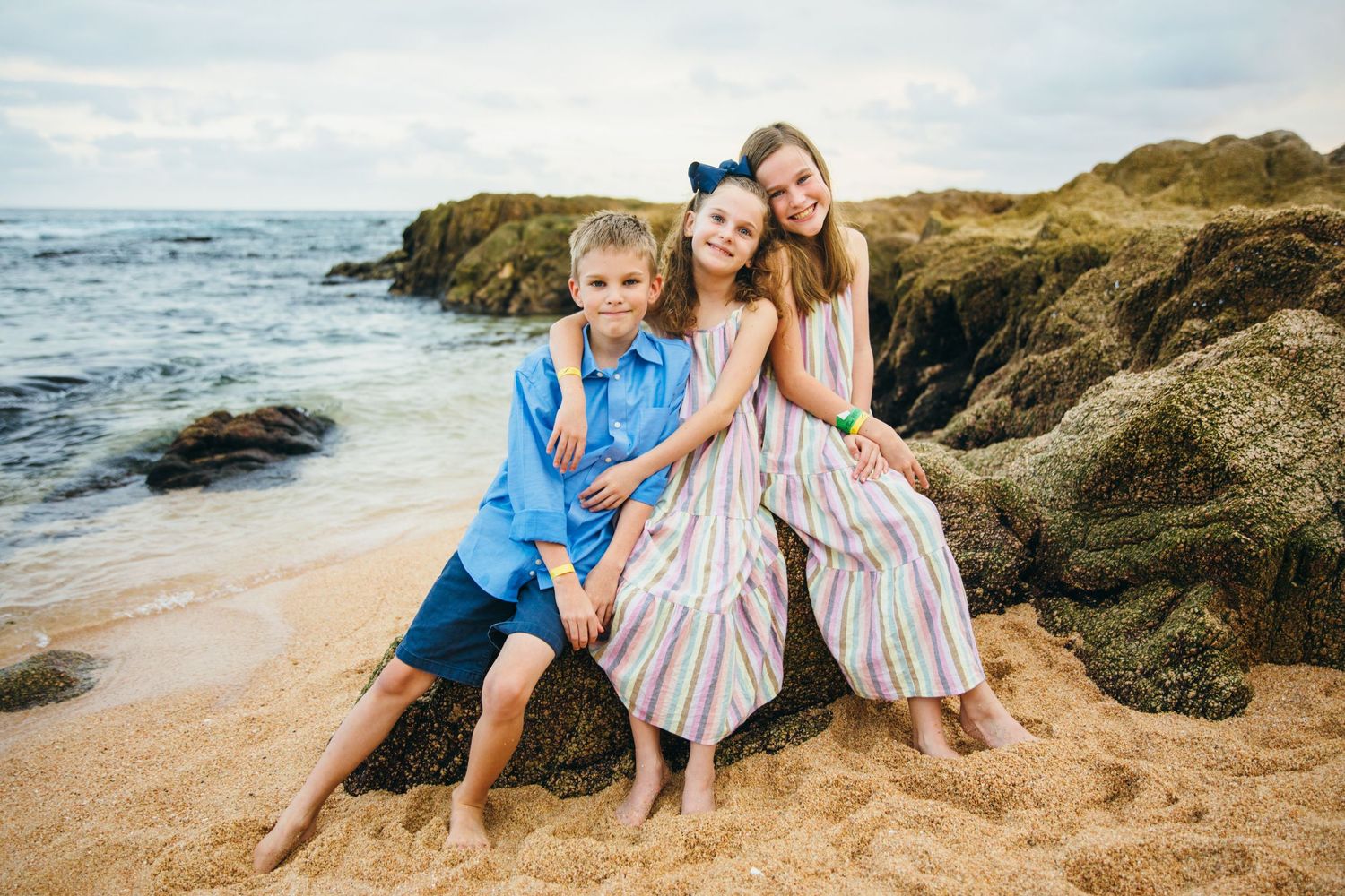 family  on beach in Cabo San Lucas