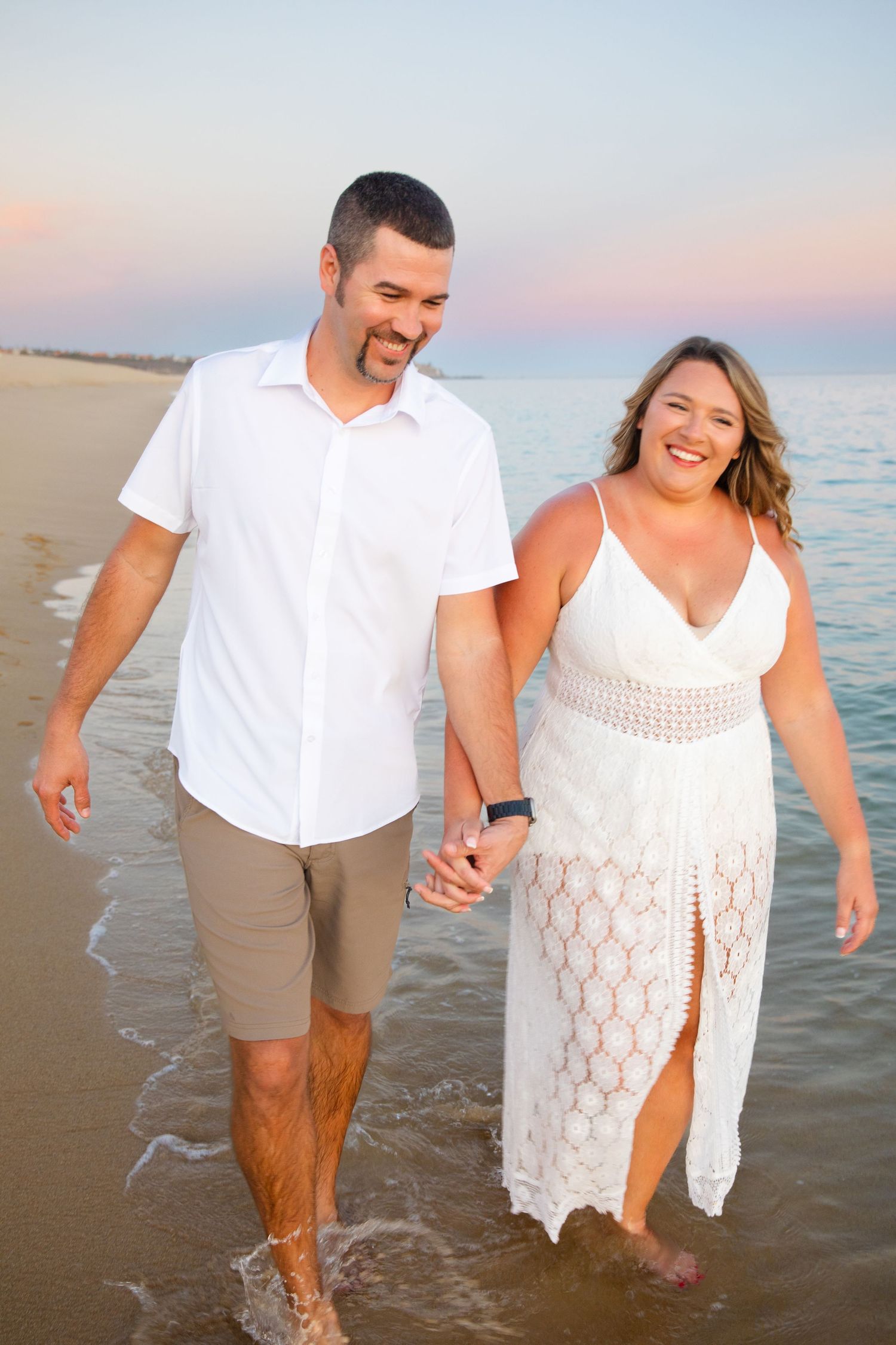 engaged couple on beach in Cabo San Lucas