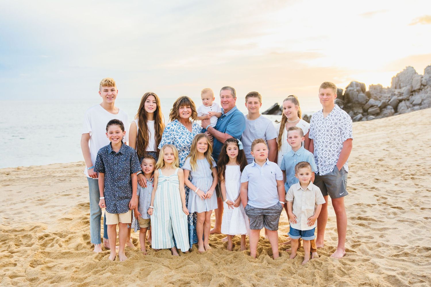 family  on beach in Cabo San Lucas