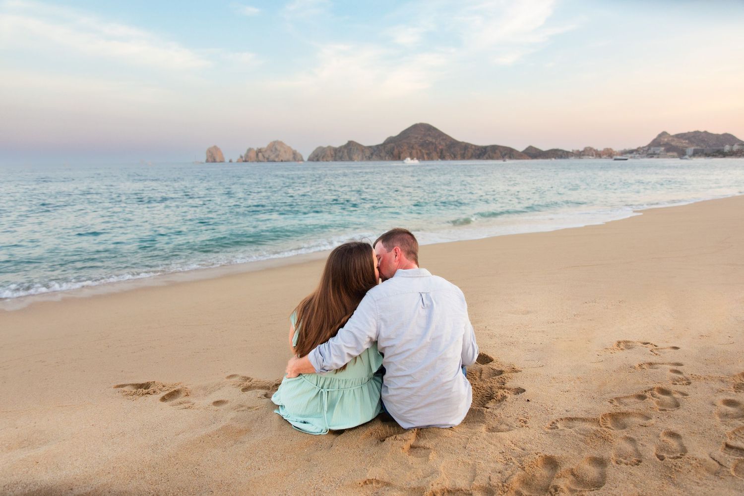 couple on beach in Cabo San Lucas