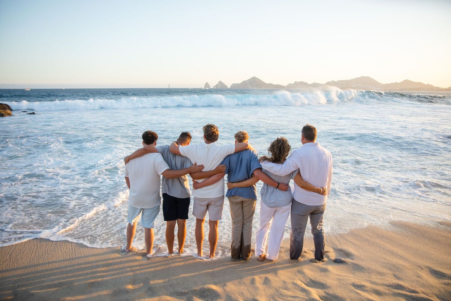 family  on beach in Cabo San Lucas