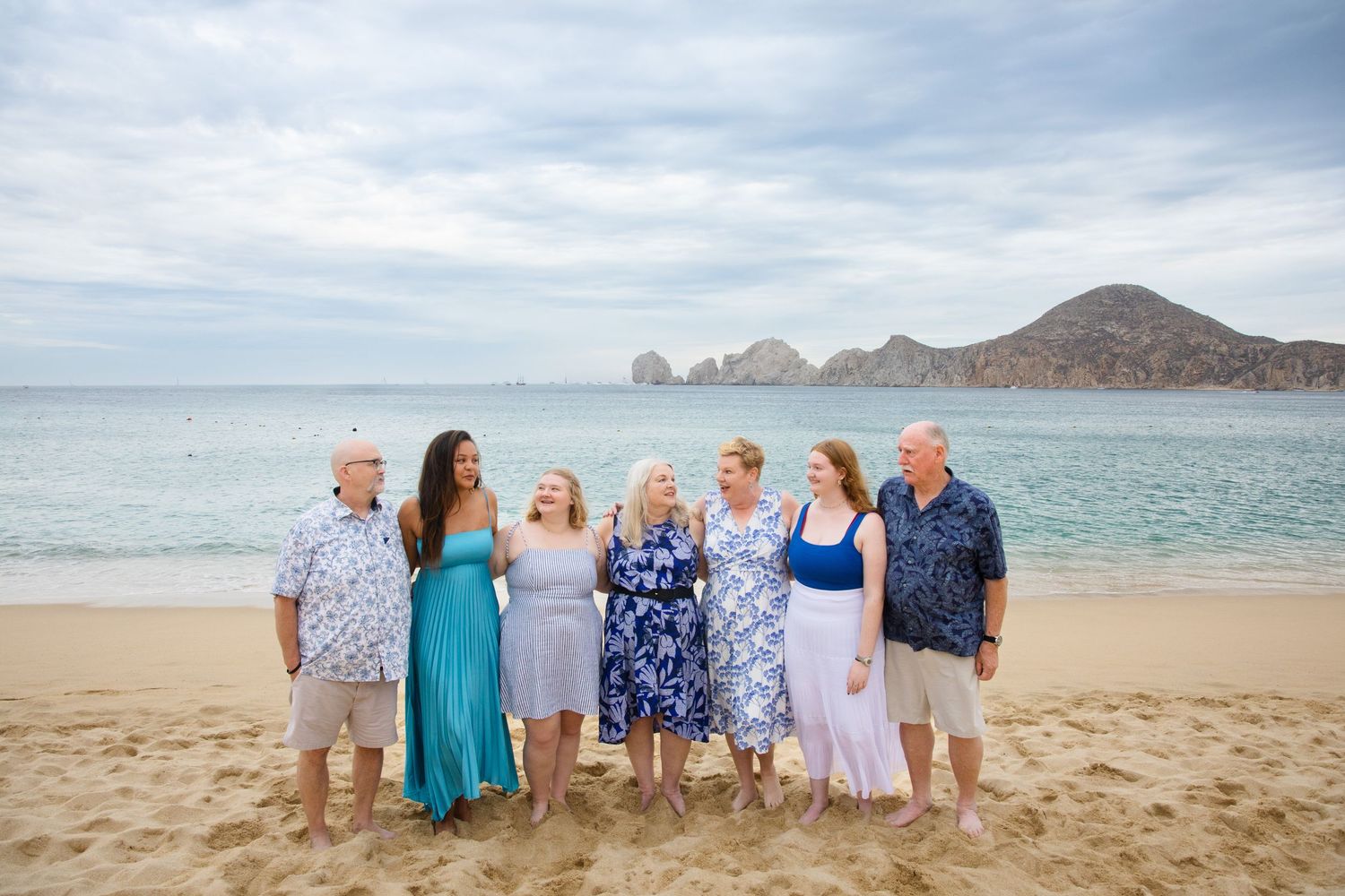 family  on beach in Cabo San Lucas