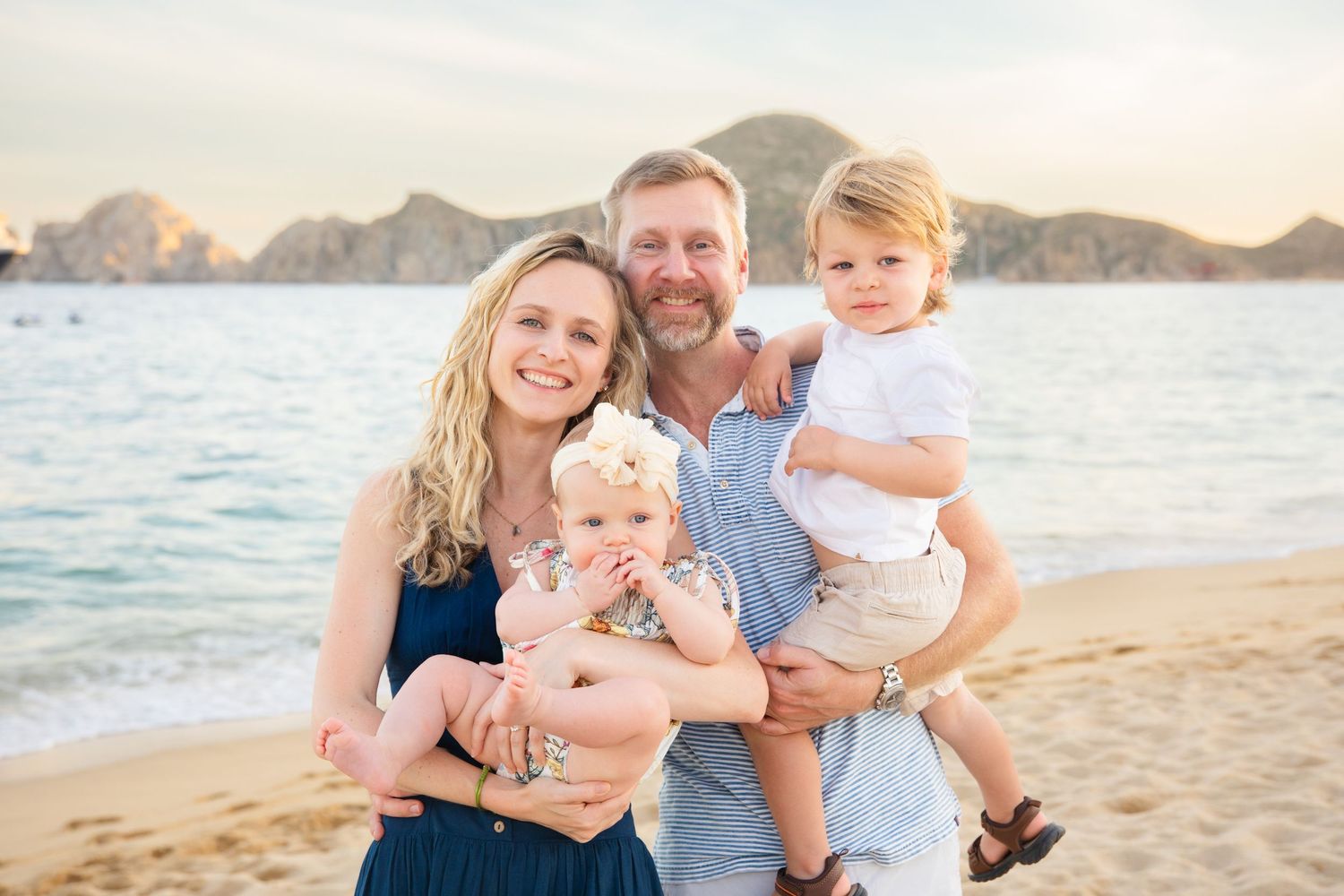 family  on beach in Cabo San Lucas