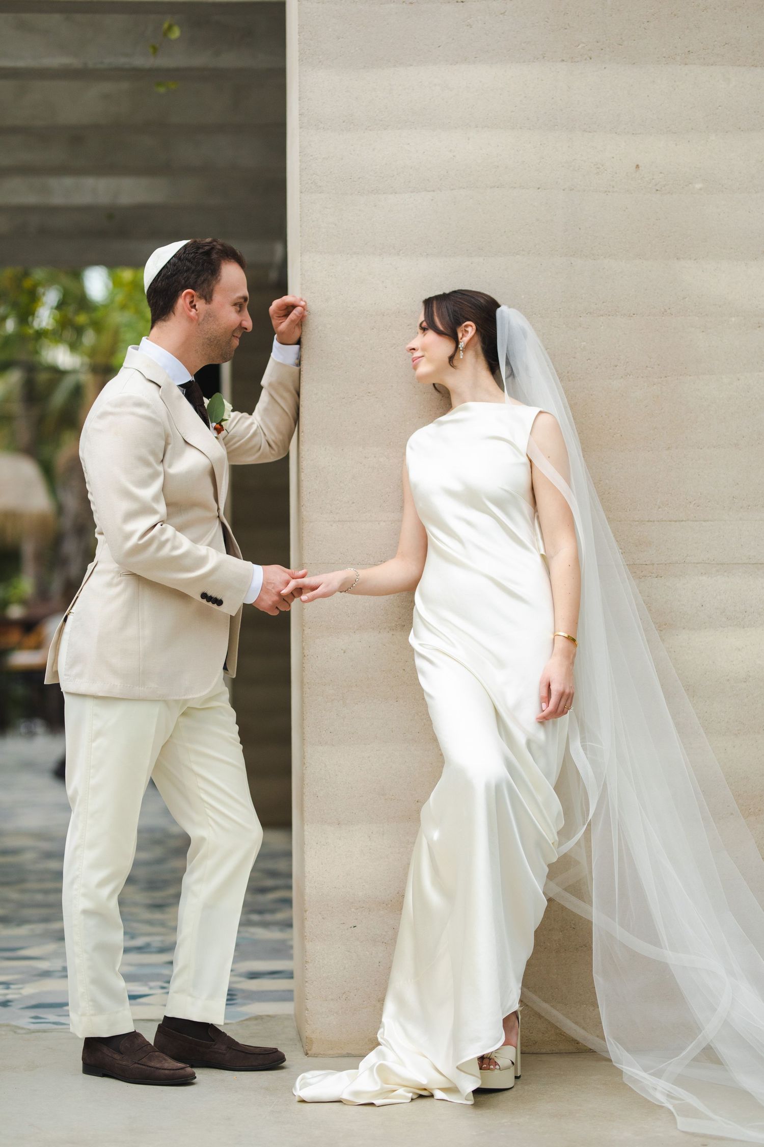 jewish bride and groom having an intimate wedding in Cabo at ACRE Resort
