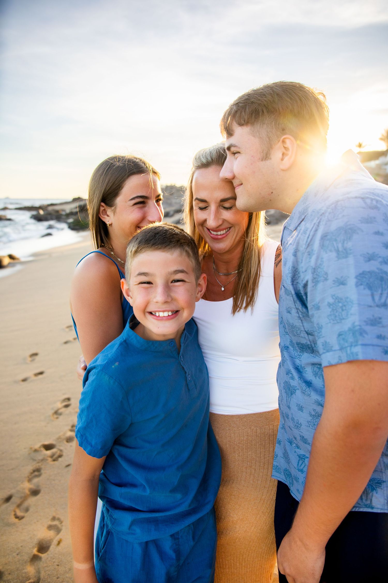family  on beach in Cabo San Lucas