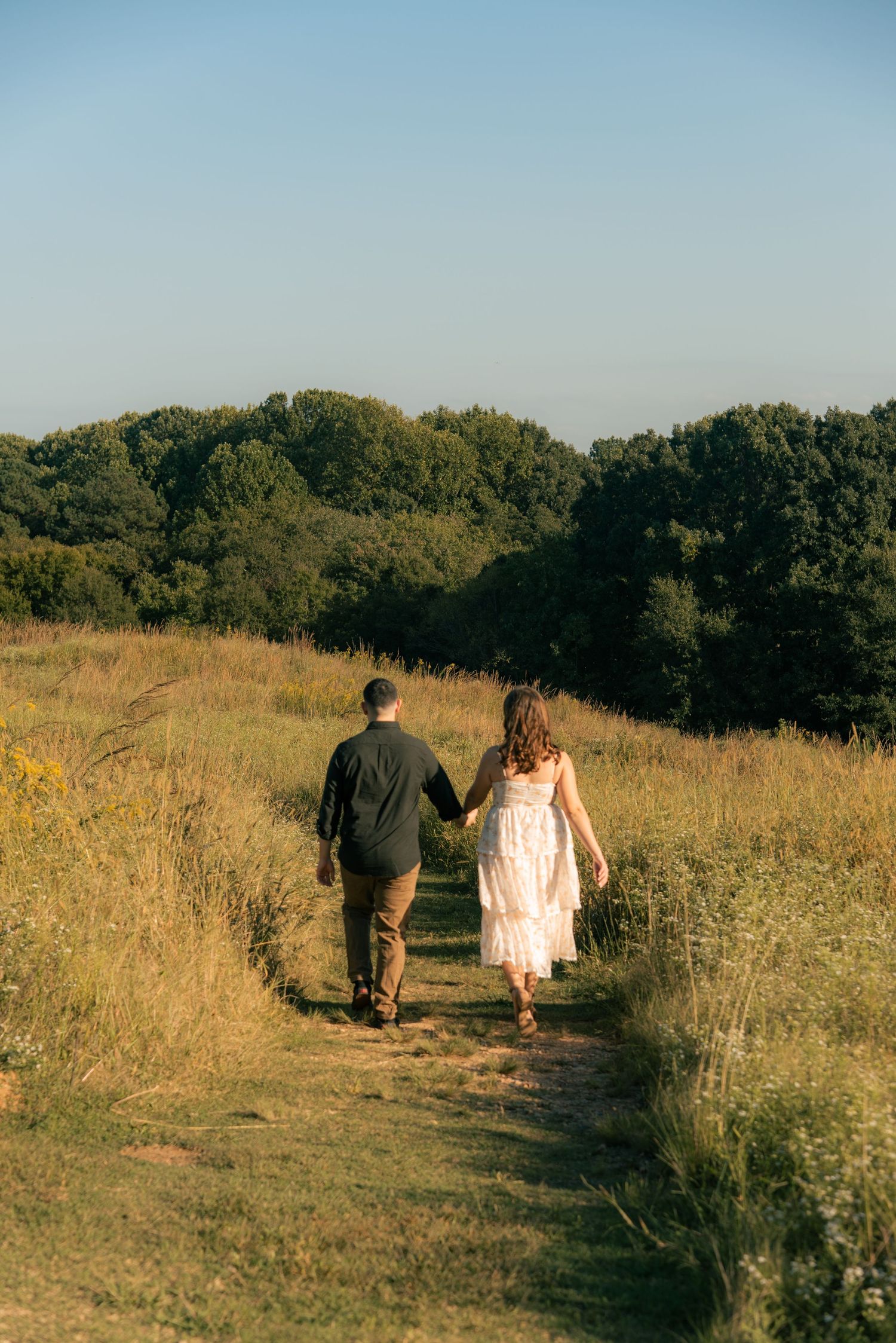 Engagement photoshoot at NC Museum of Art in Raleigh NC