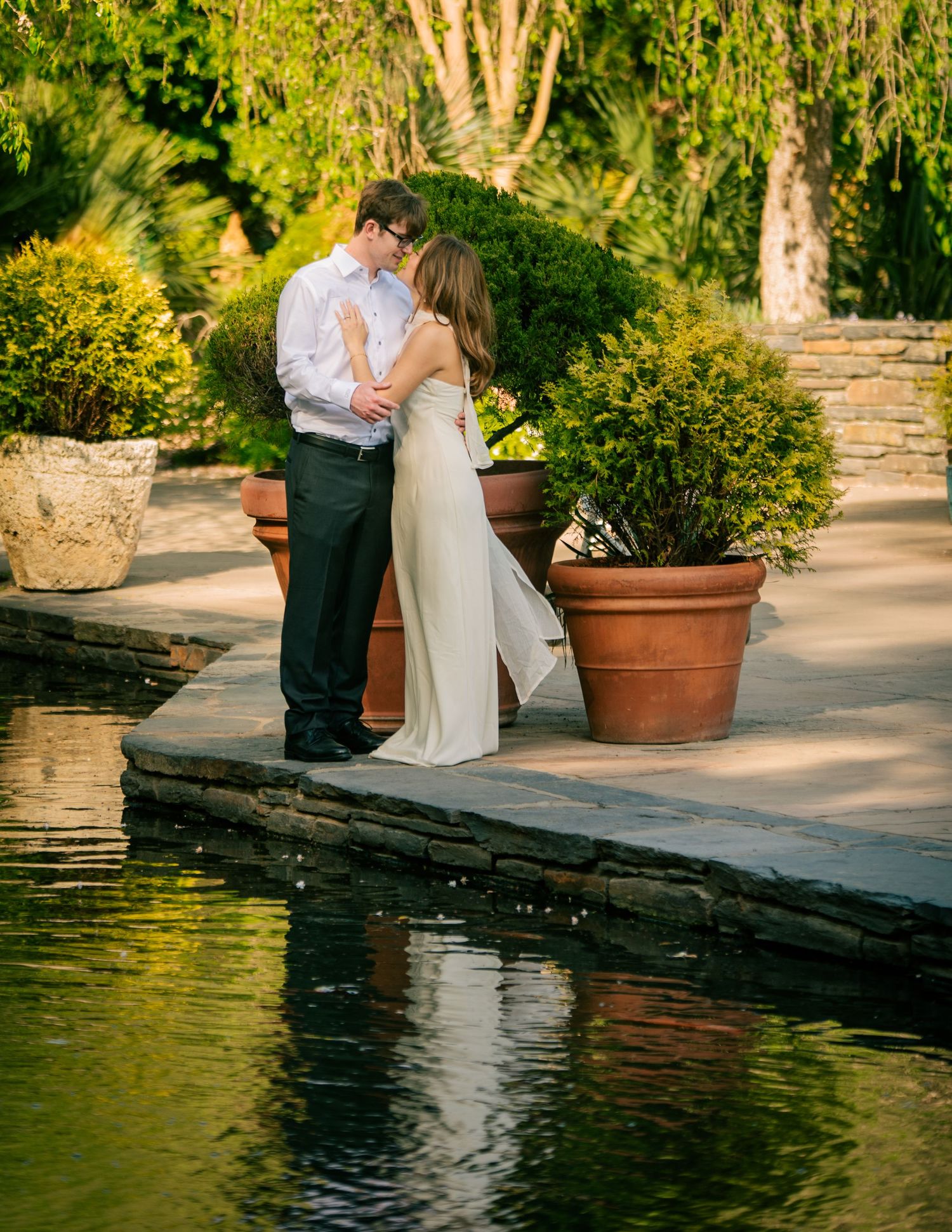 dreamy cinematic whimsical engagement photos at duke gardens by raleigh nc photographer