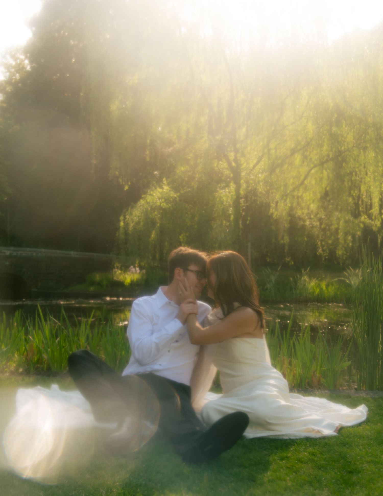 dreamy cinematic whimsical engagement photos at duke gardens by raleigh nc photographer