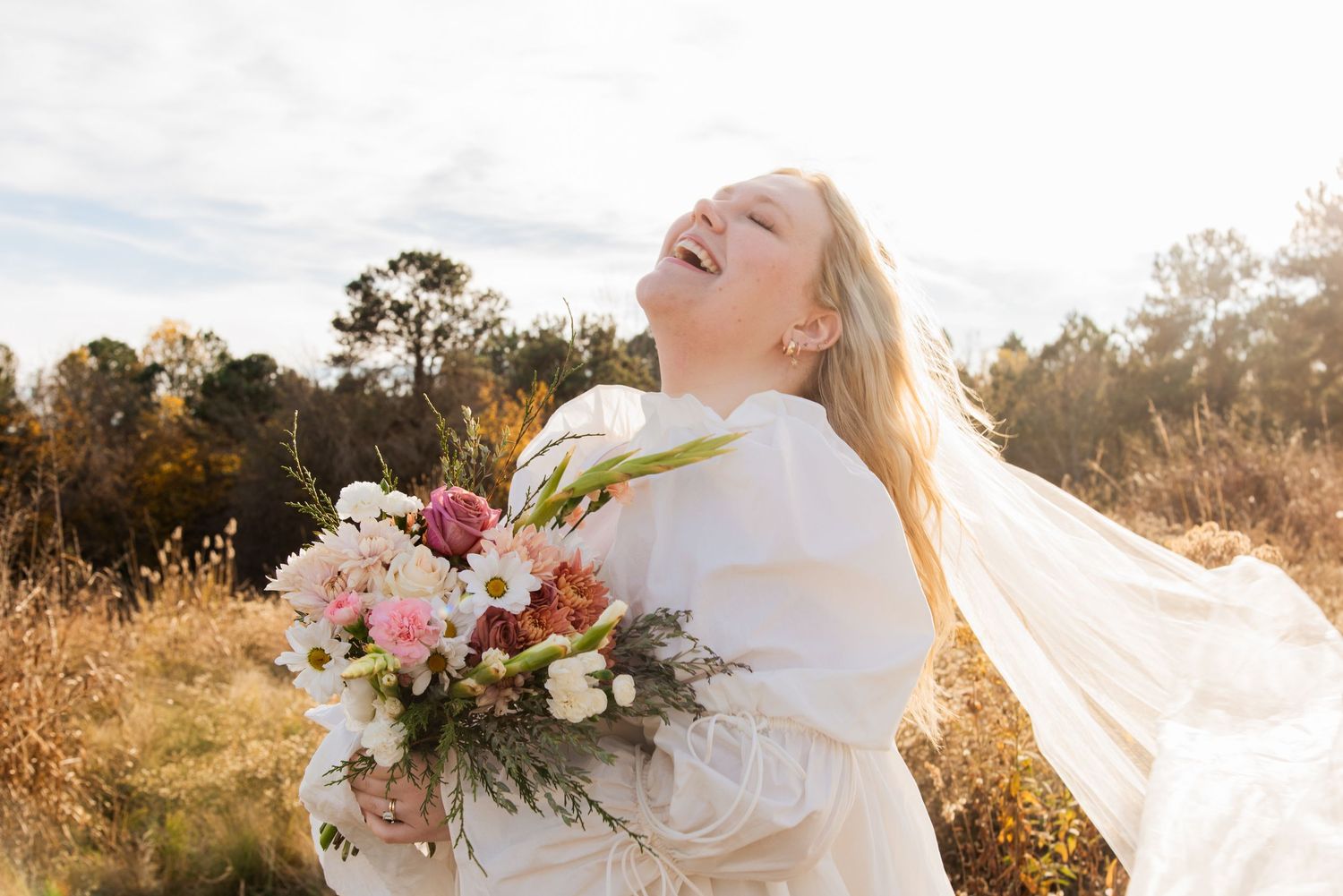 Cinematic engagement Elopement photos at the NC Museum of Art in Raleigh, NC