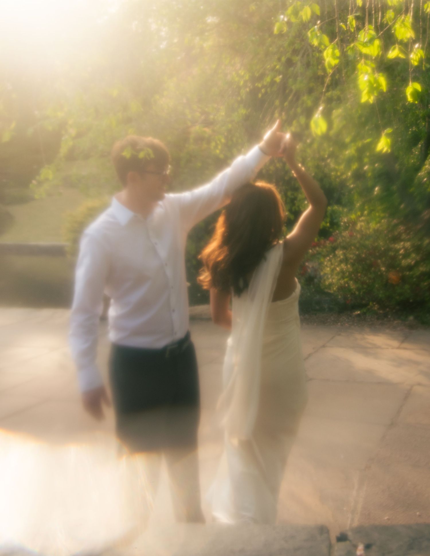 dreamy cinematic whimsical engagement photos at duke gardens by raleigh nc photographer