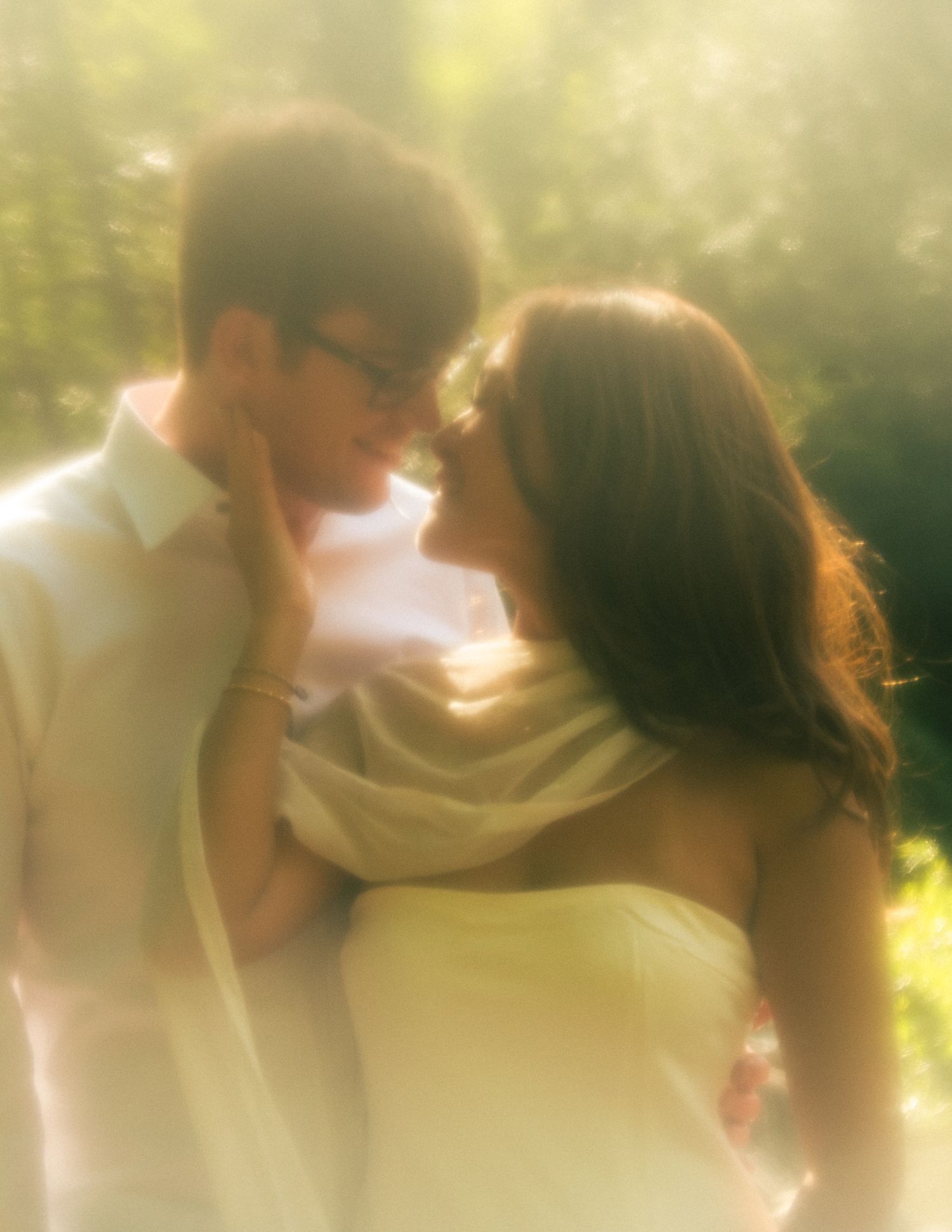 Dreamy couples engagement photos at the Duke Gardens taken by raleigh nc photographer