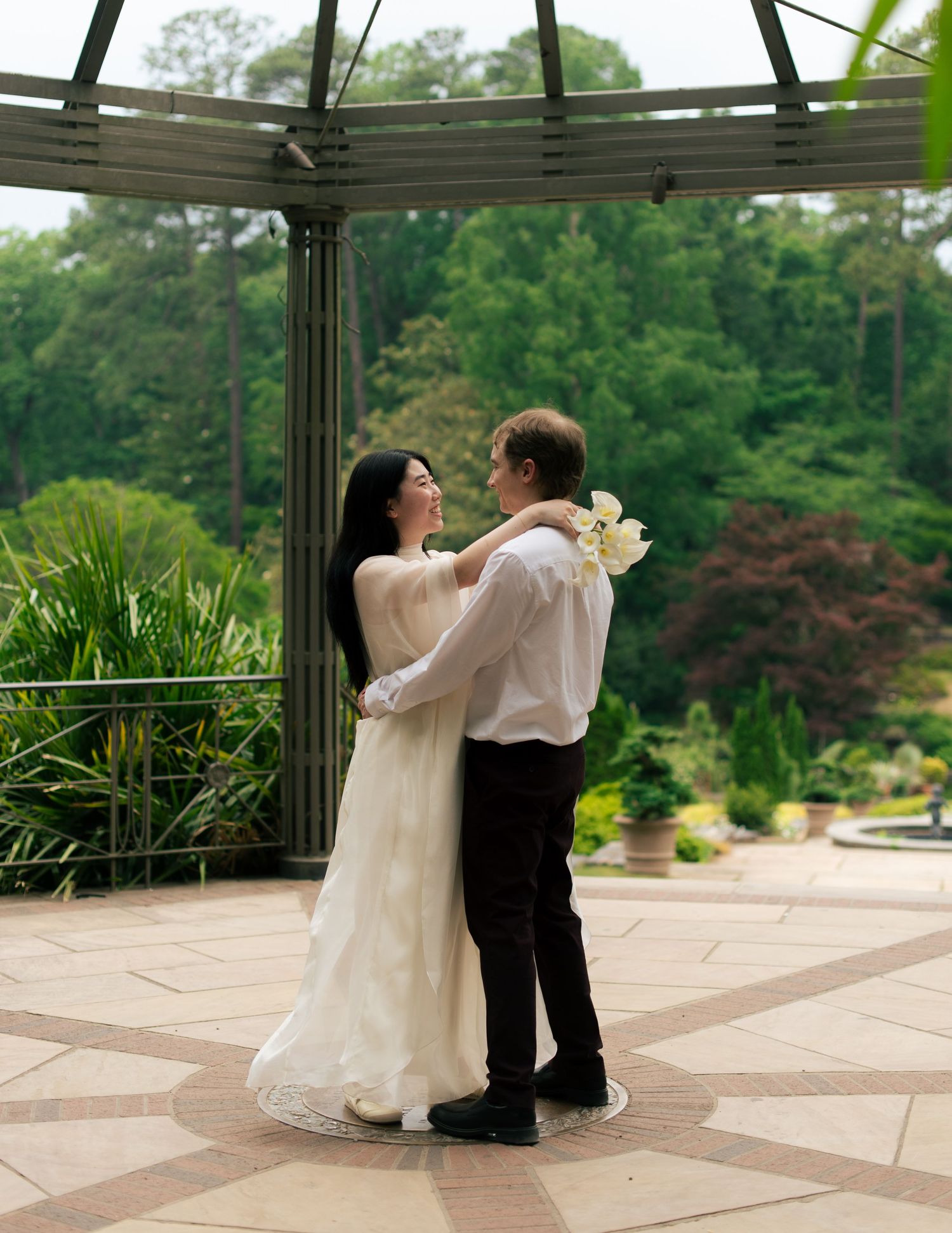 dreamy outdoor engagement photos in duke gardens durham north carolina raleigh north carolina