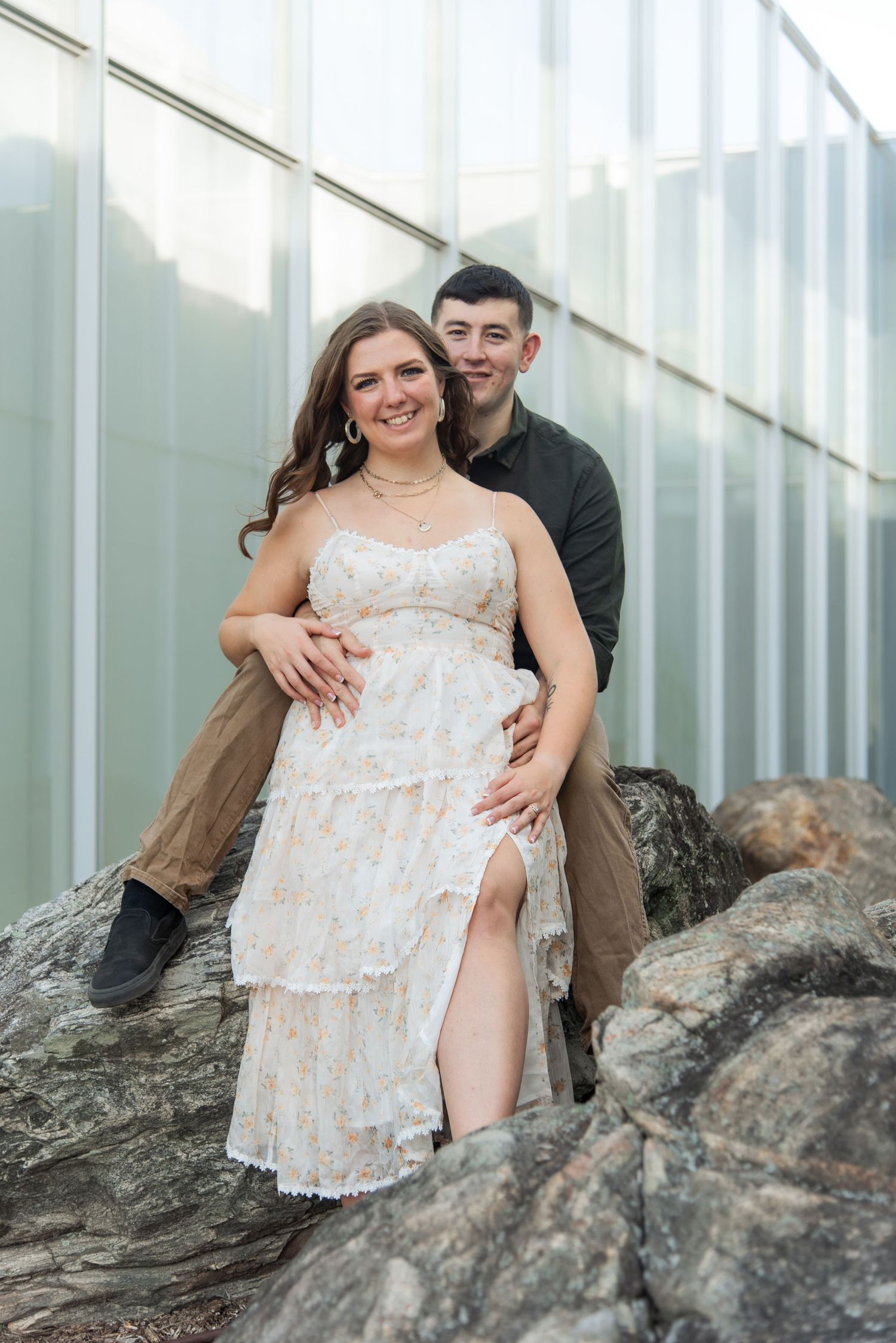 Engagement photos at the NC Museum of Art in Raleigh, NC