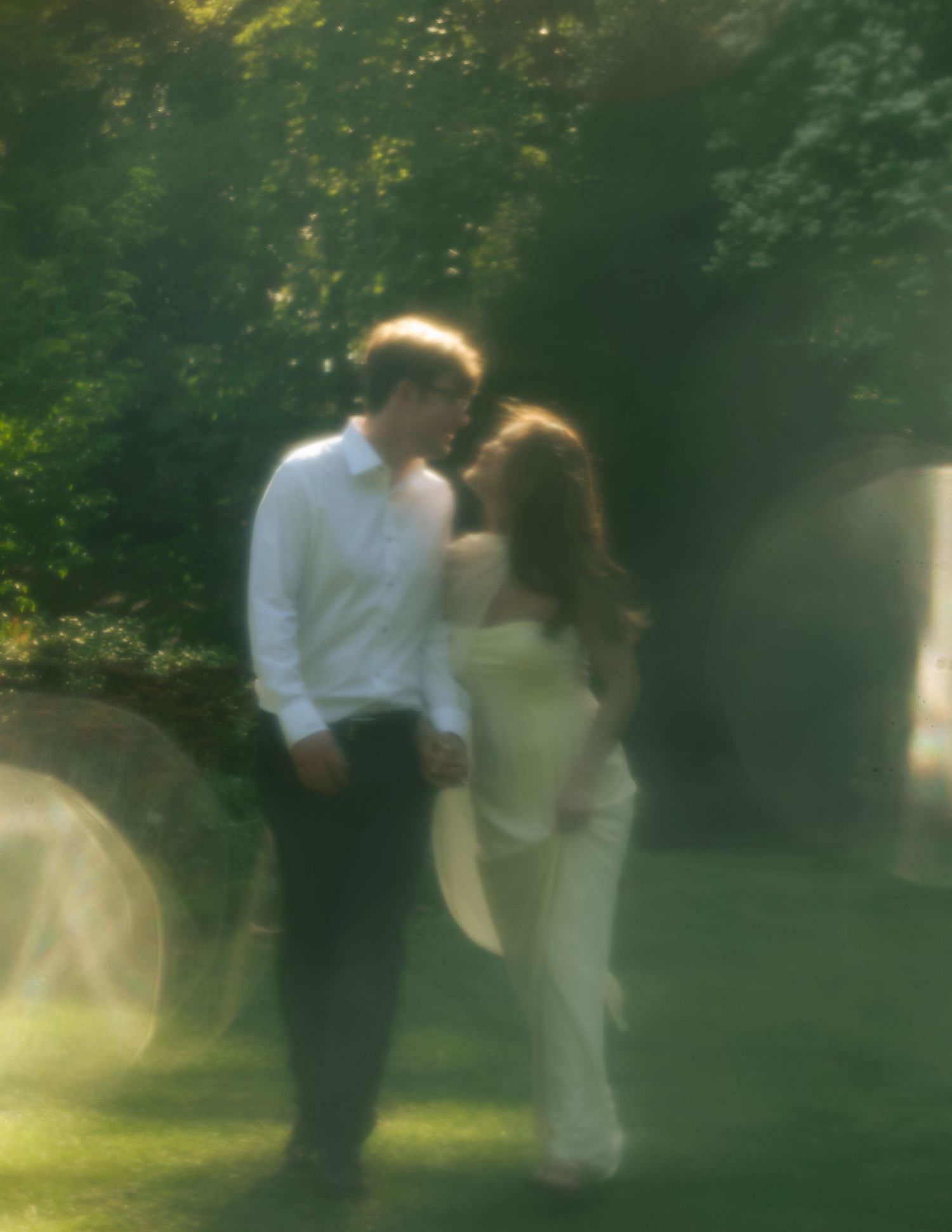 Dreamy couples engagement photos at the Duke Gardens taken by raleigh nc photographer