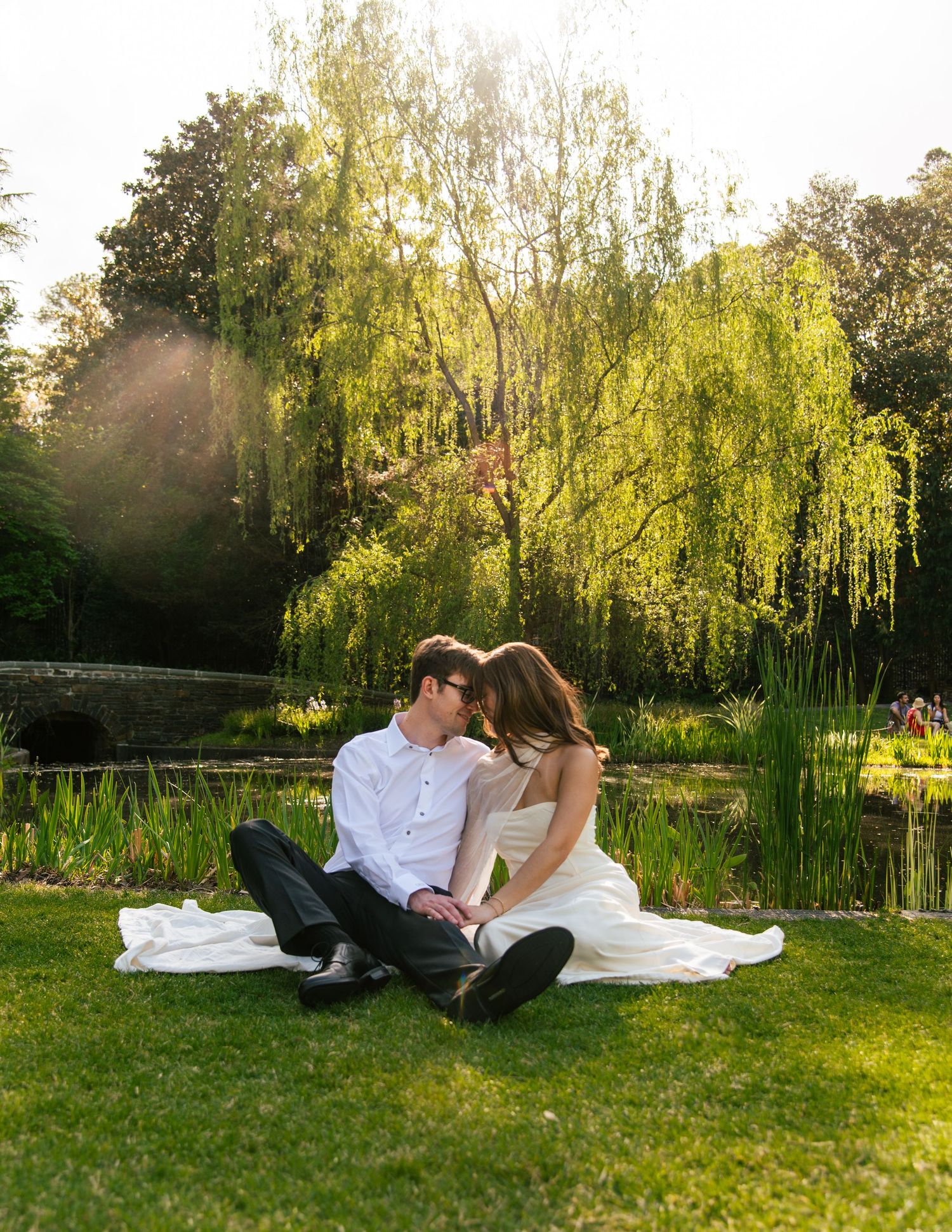 dreamy cinematic whimsical engagement photos at duke gardens by raleigh nc photographer