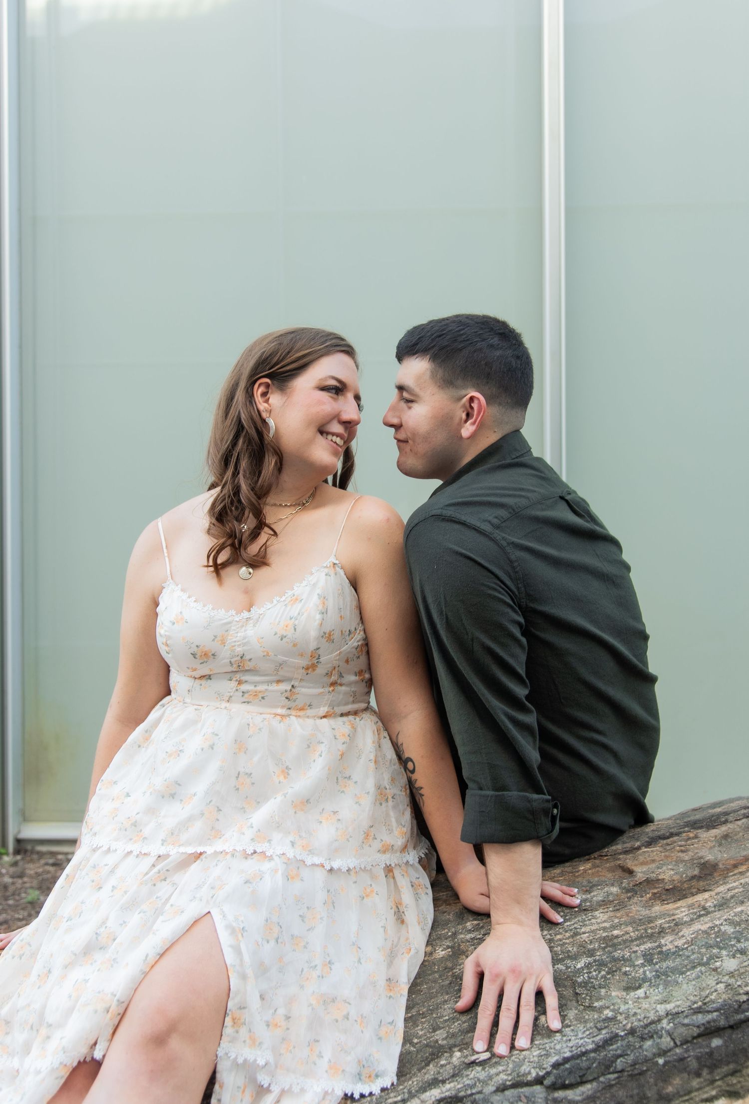 Engagement photos at the NC Museum of Art in Raleigh, NC