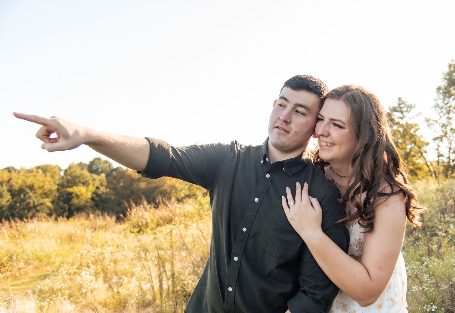 Engagement photoshoot at NC Museum of Art in Raleigh NC
