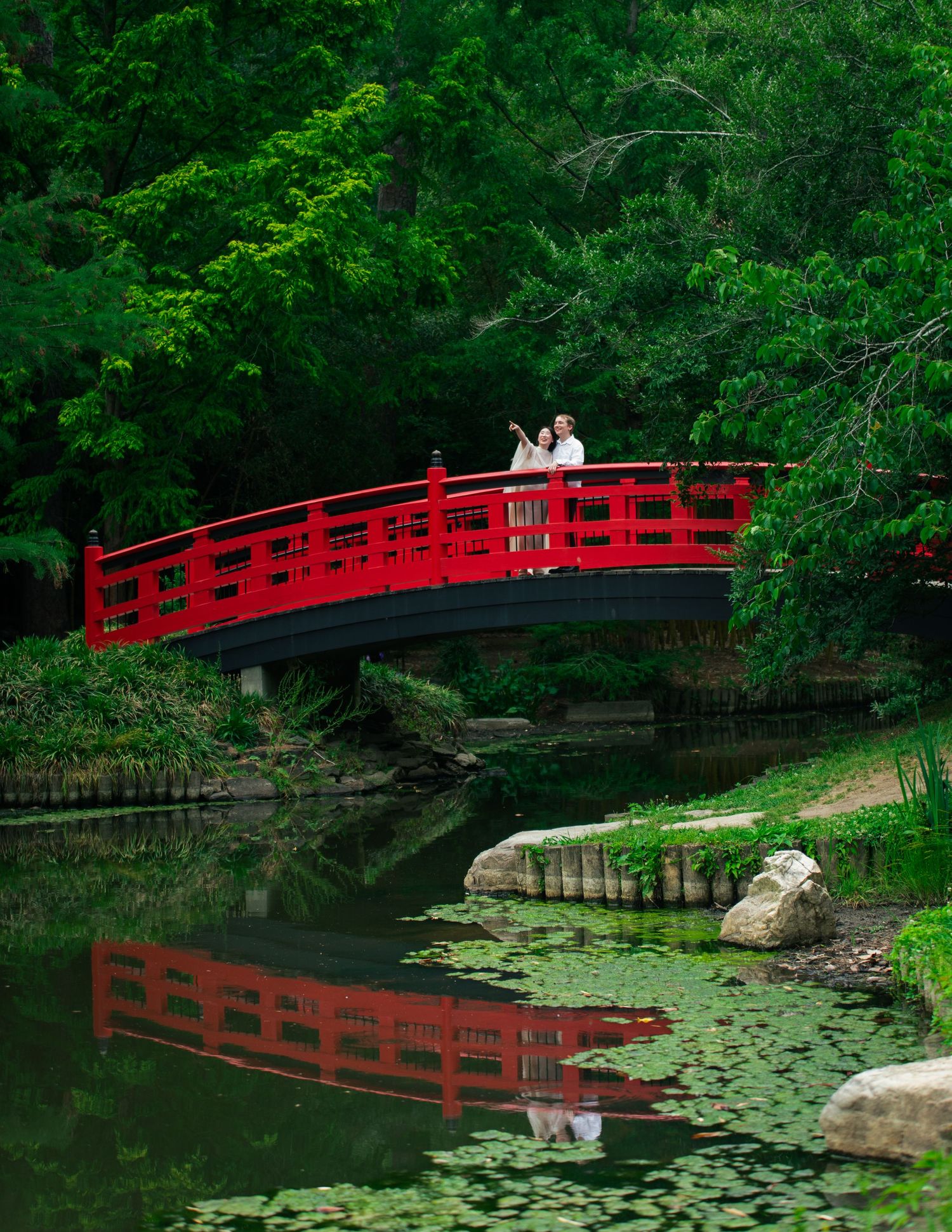 outdoor engagement photoshoot at duke gardens in durham nc