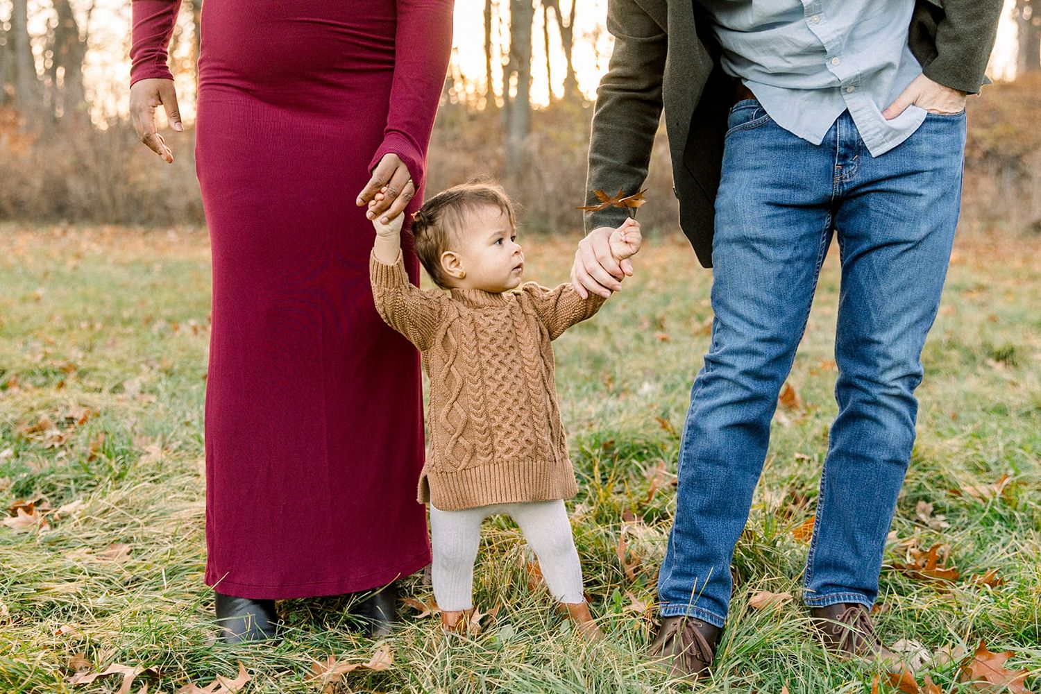 family photographers, fall outdoor mini session for a chicago suburban young family in Beverly