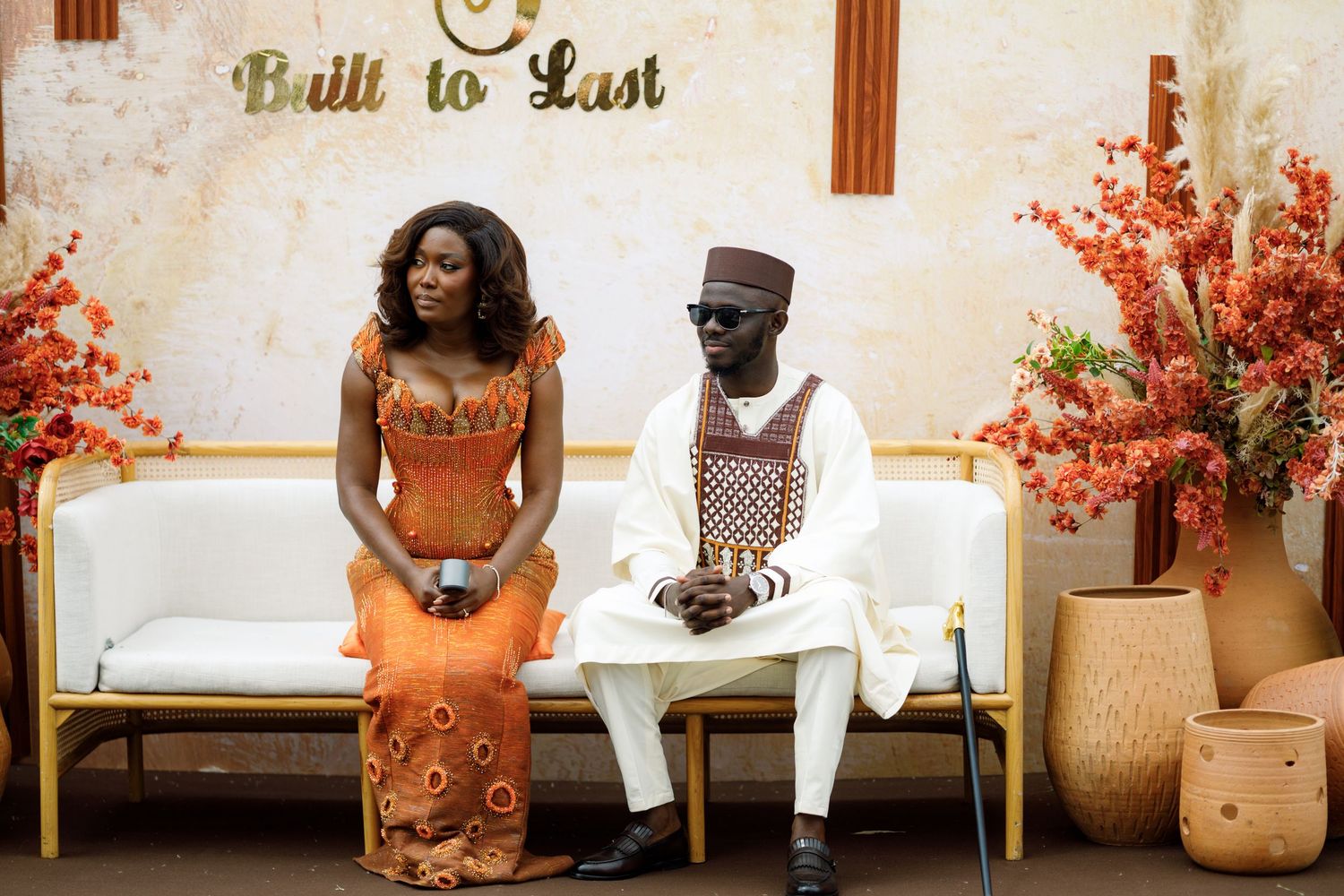 Beautiful couple at a Traditional wedding ceremony in Ghana, Exchange of vows