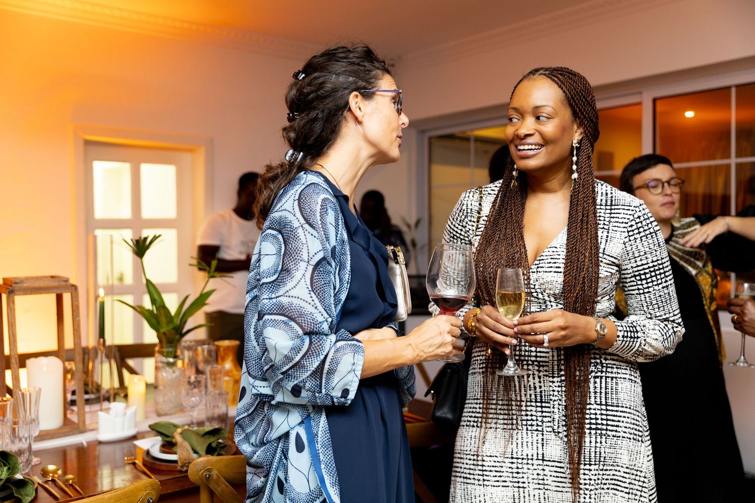 Dinner celebration blending modern luxury