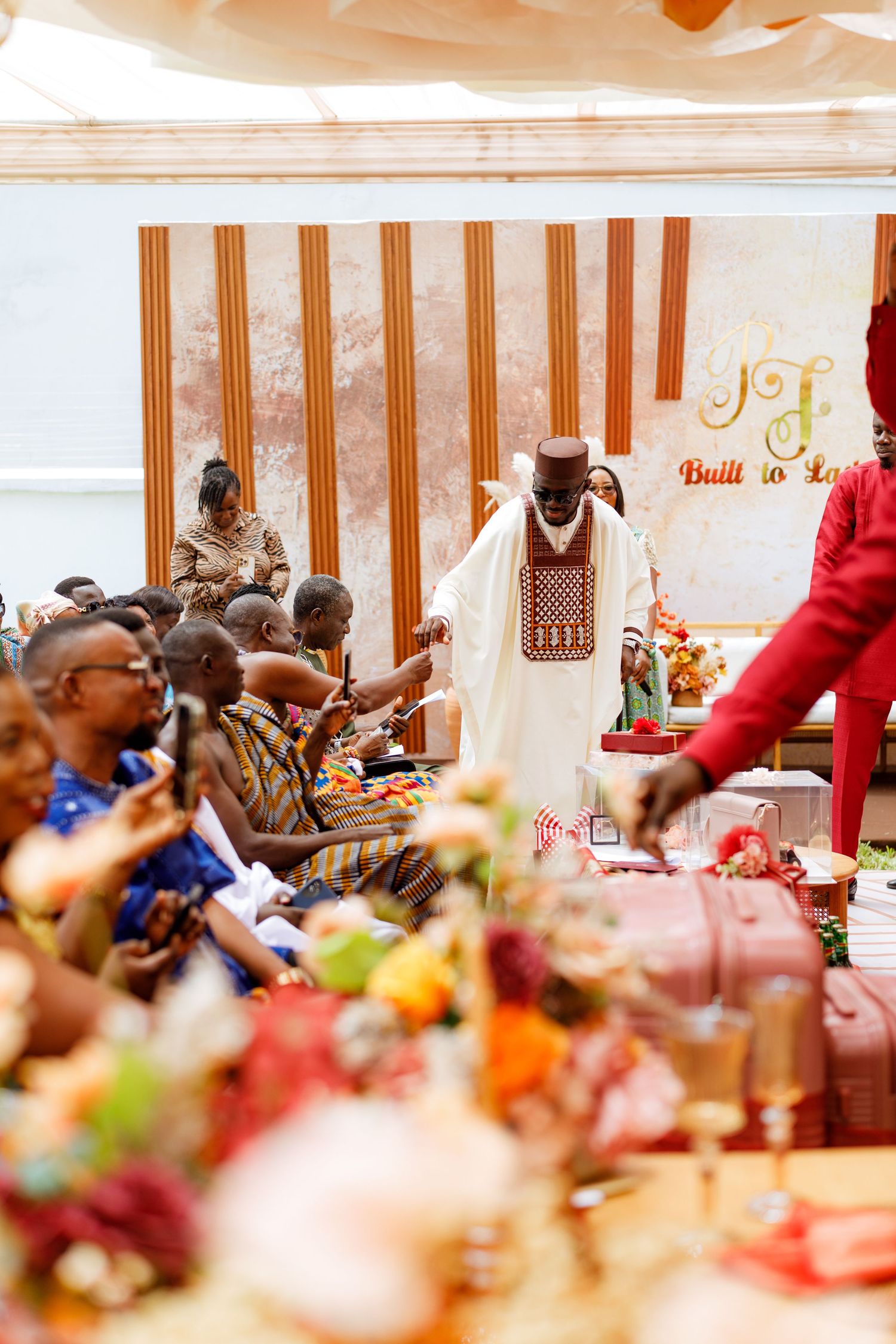 Groom and groommen Traditional wedding ceremony in Ghana