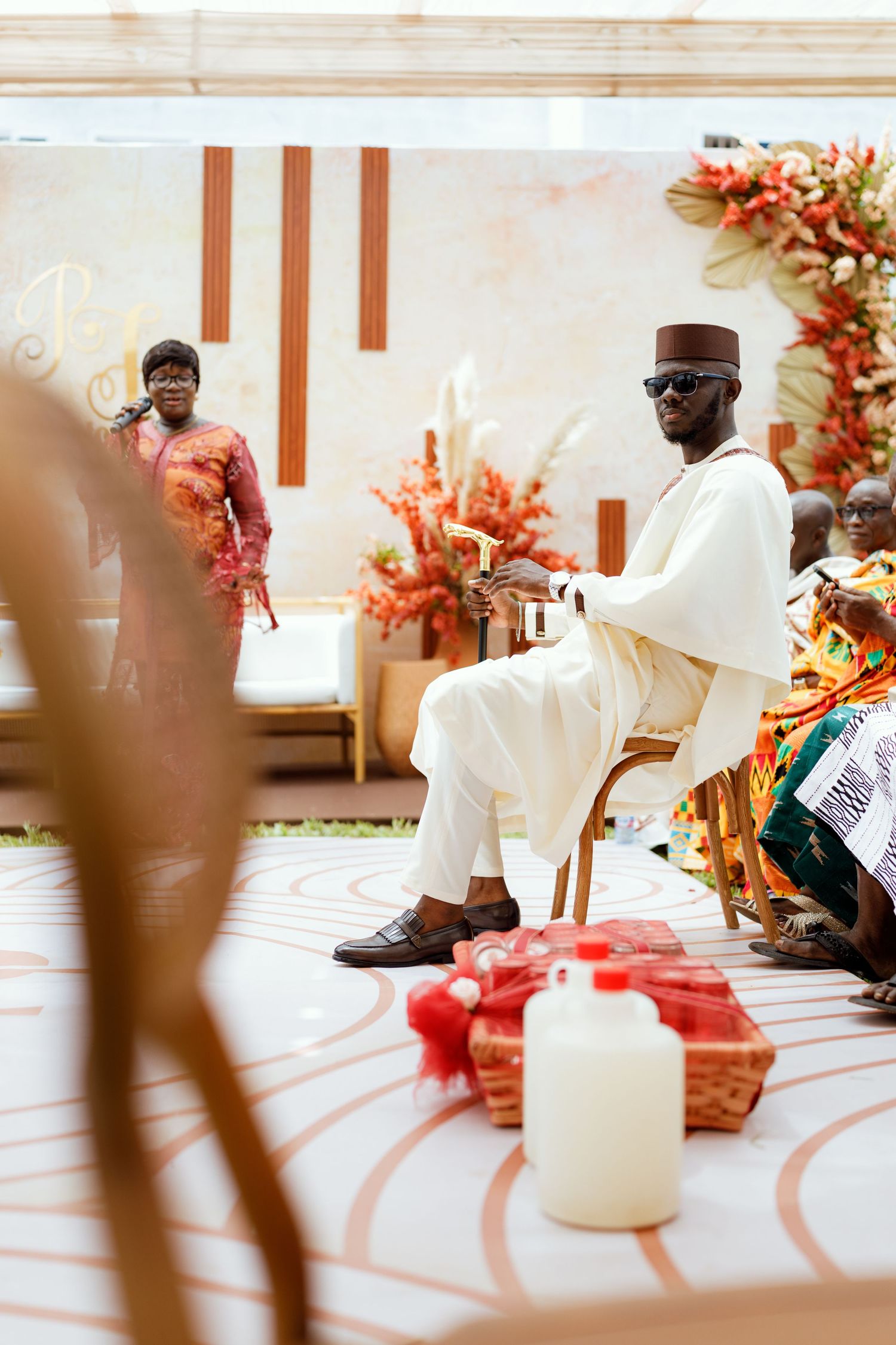 Groom at Traditional wedding ceremony in Ghana